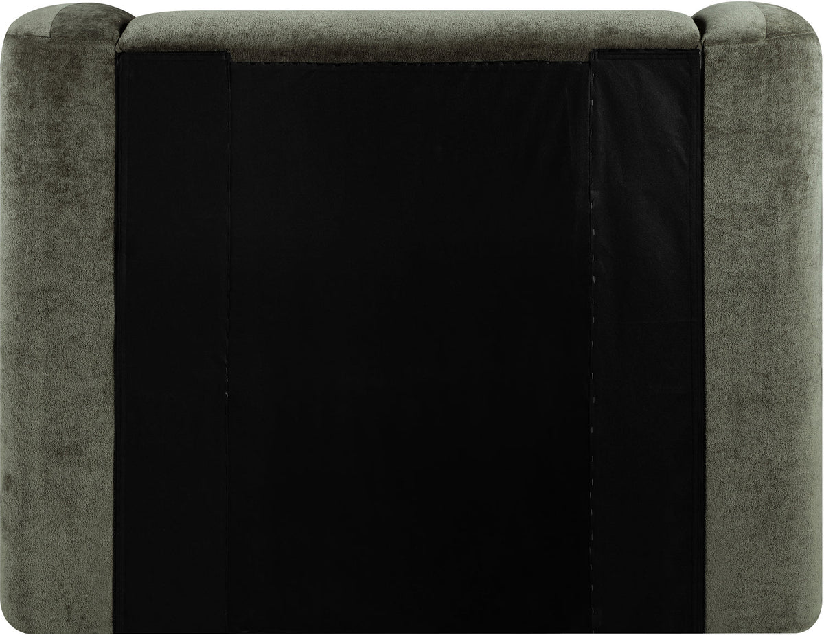 Modena Green Chenille Fabric Upholstered Bed