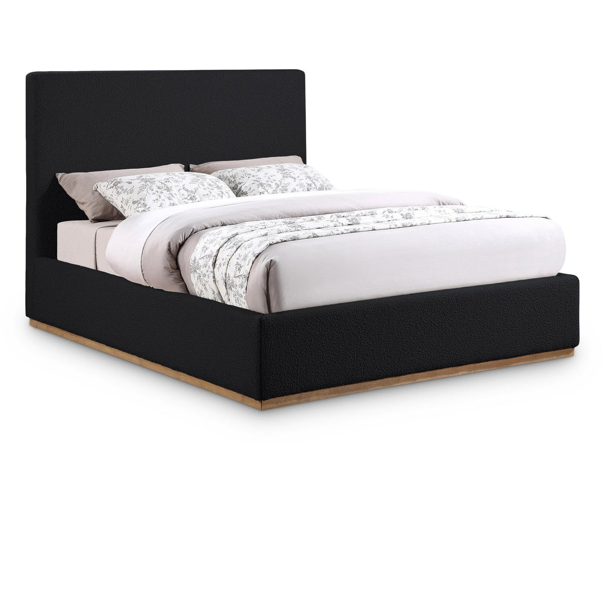 Monaco Black Boucle Fabric Upholstered Bed