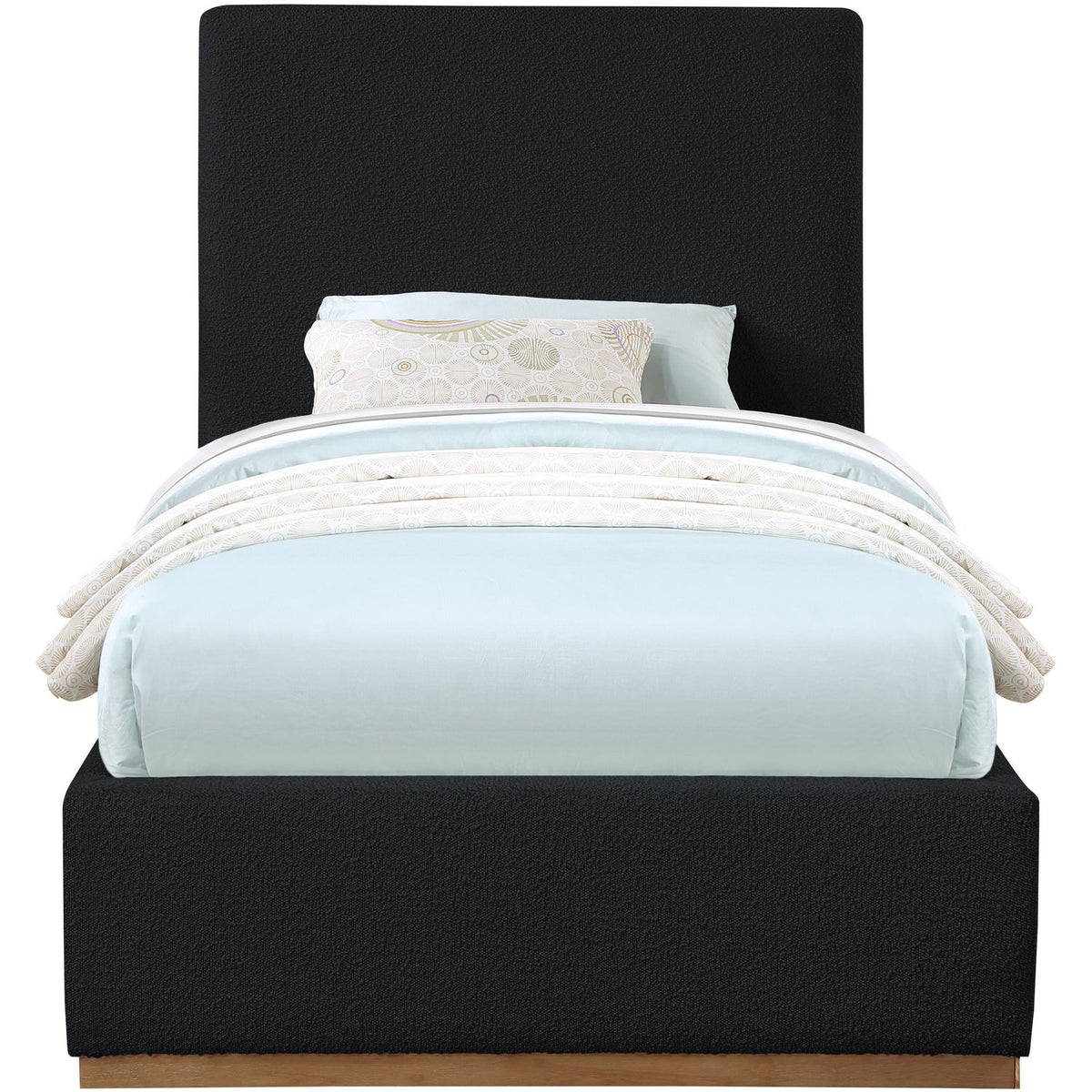 Monaco Black Boucle Fabric Upholstered Bed