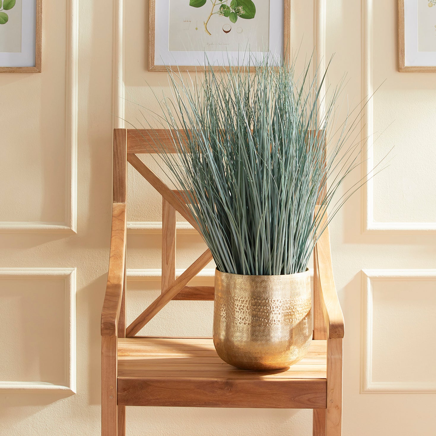 Blue Oat Grass Drop-In Faux Plant