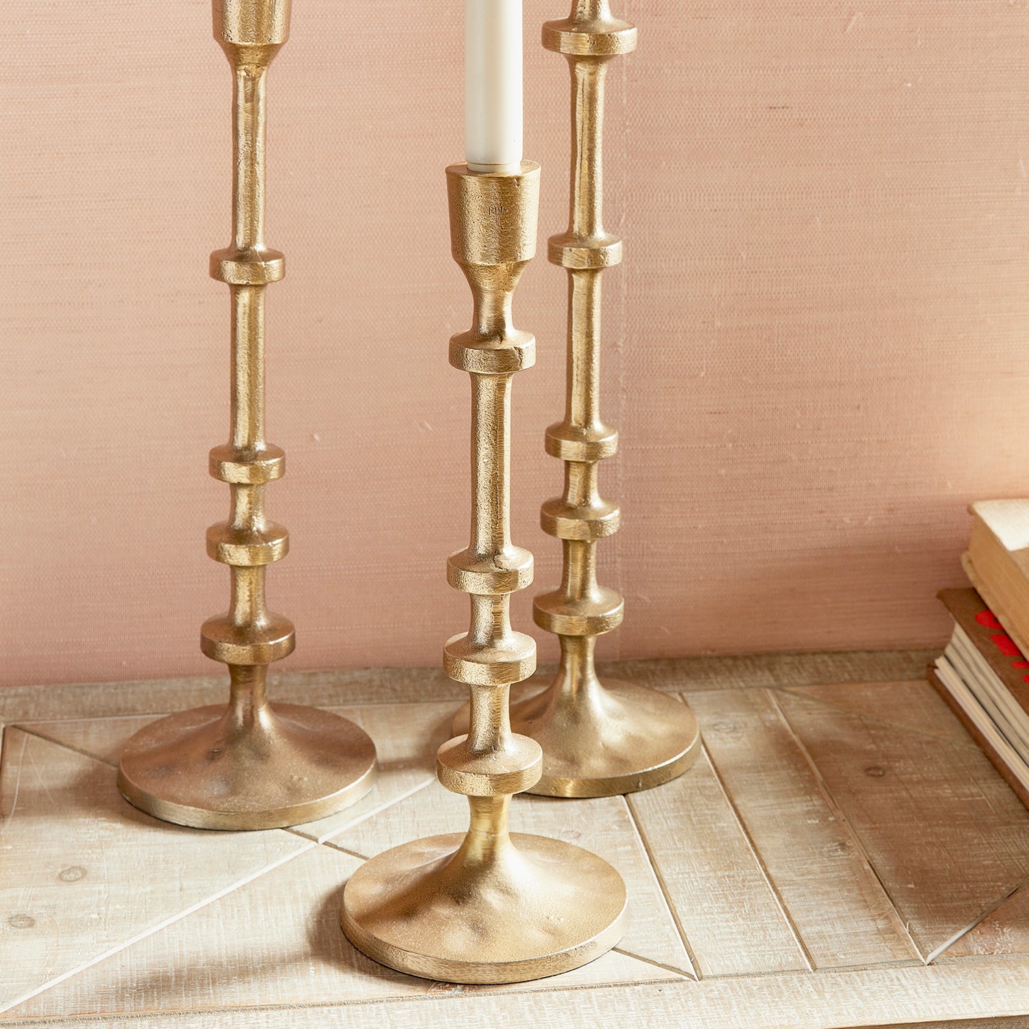 Abacus Taper Candle Holder Set of 3