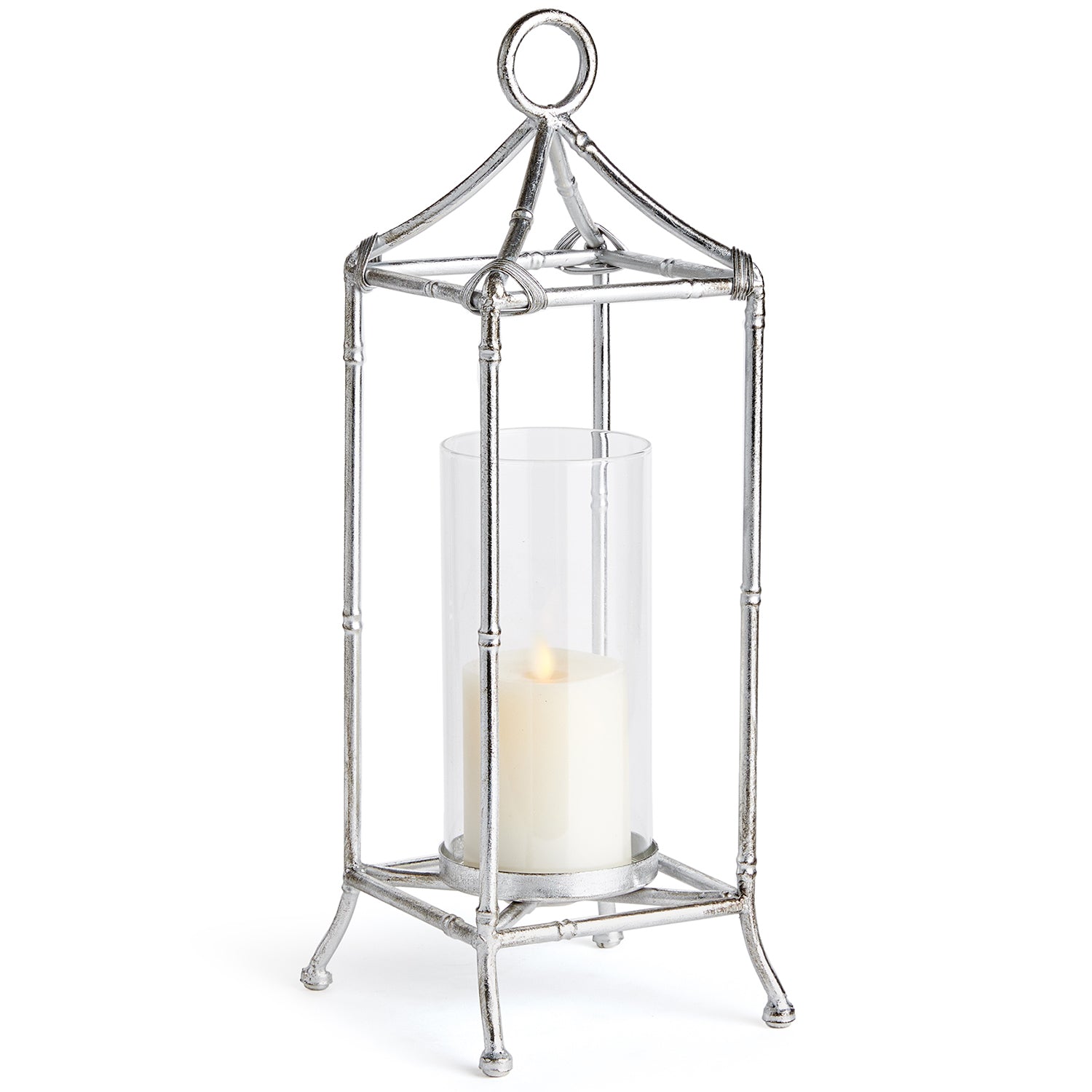 Daphne Silver Candle Lantern