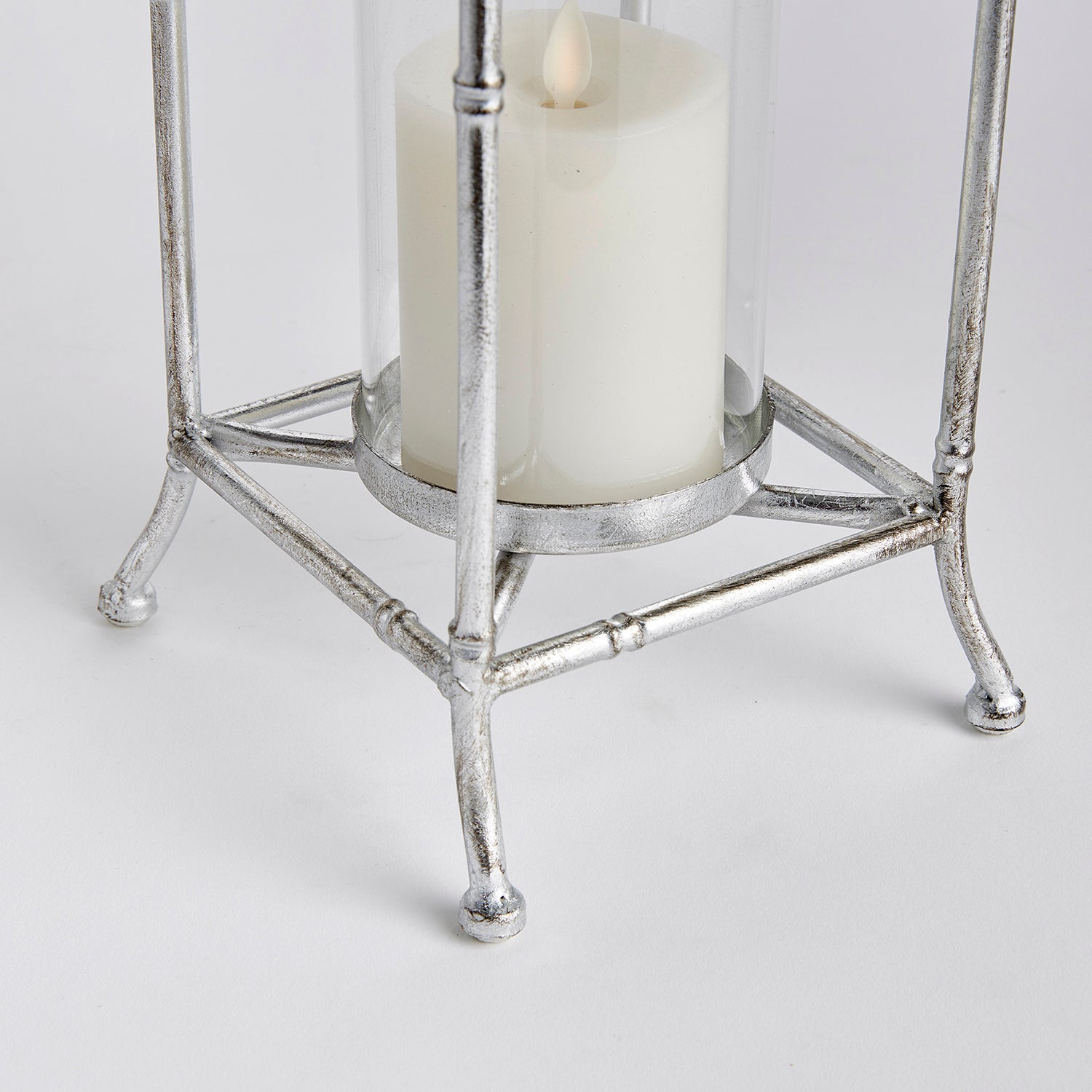 Daphne Silver Candle Lantern