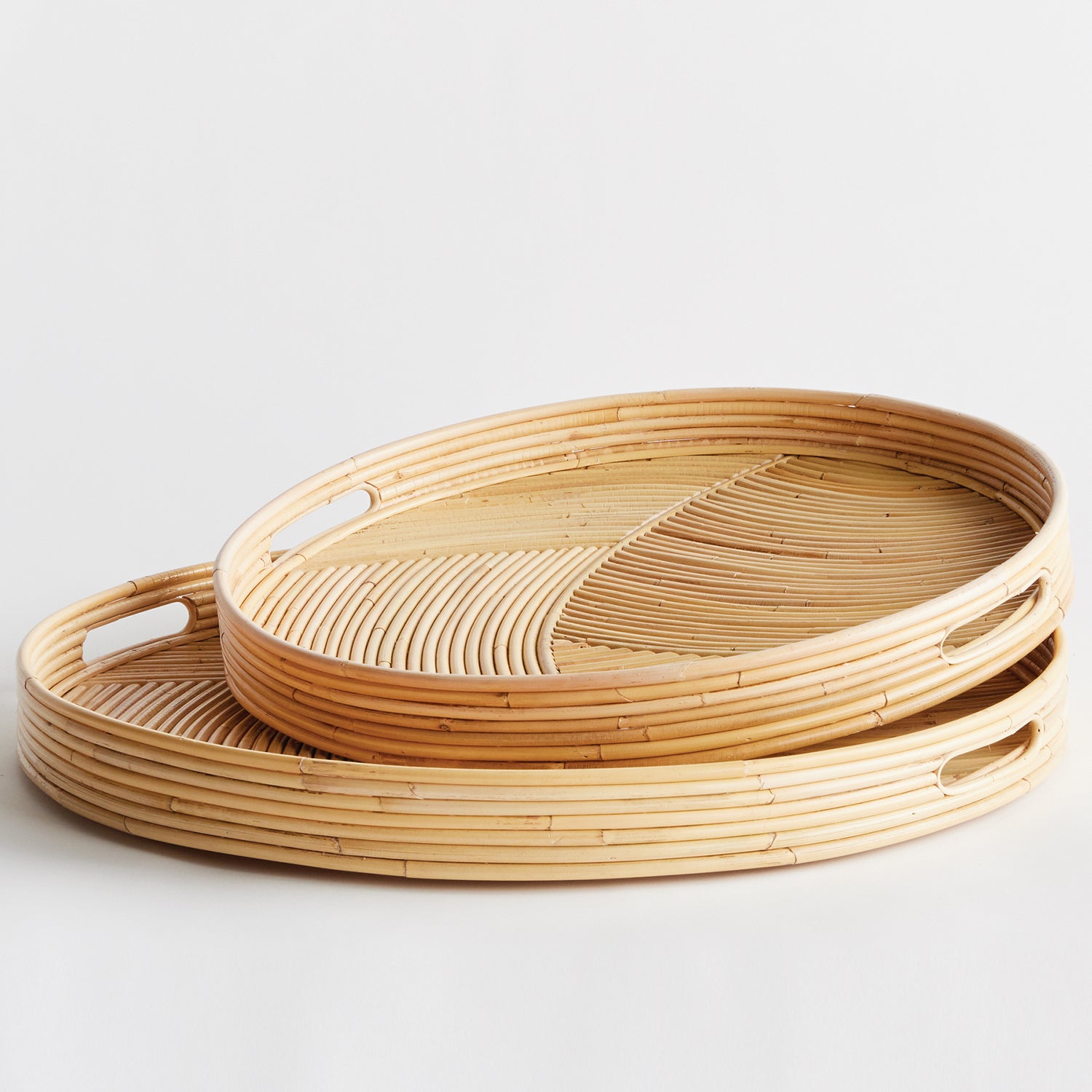 Jelani Cane Oval Tray Set of 2