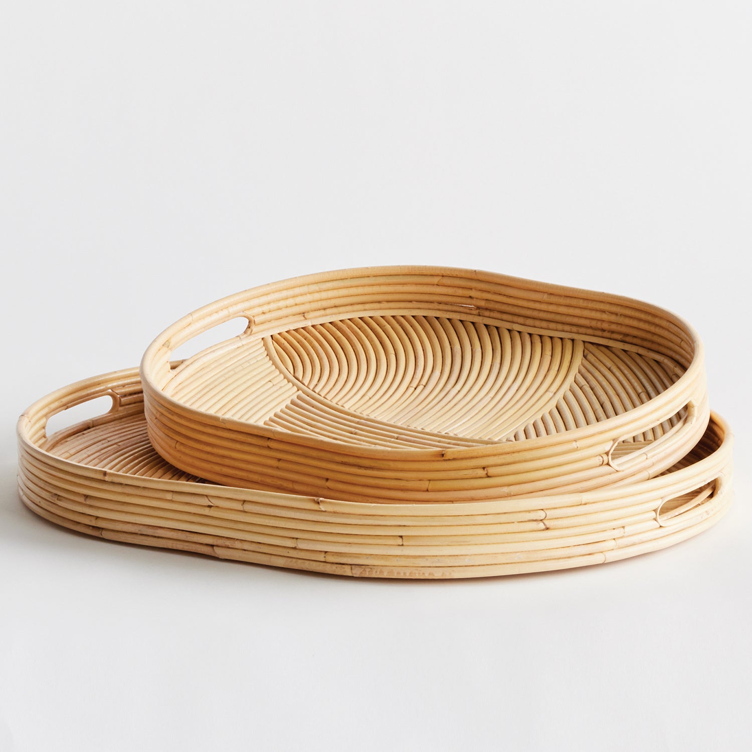 Jelani Cane Oval Tray Set of 2