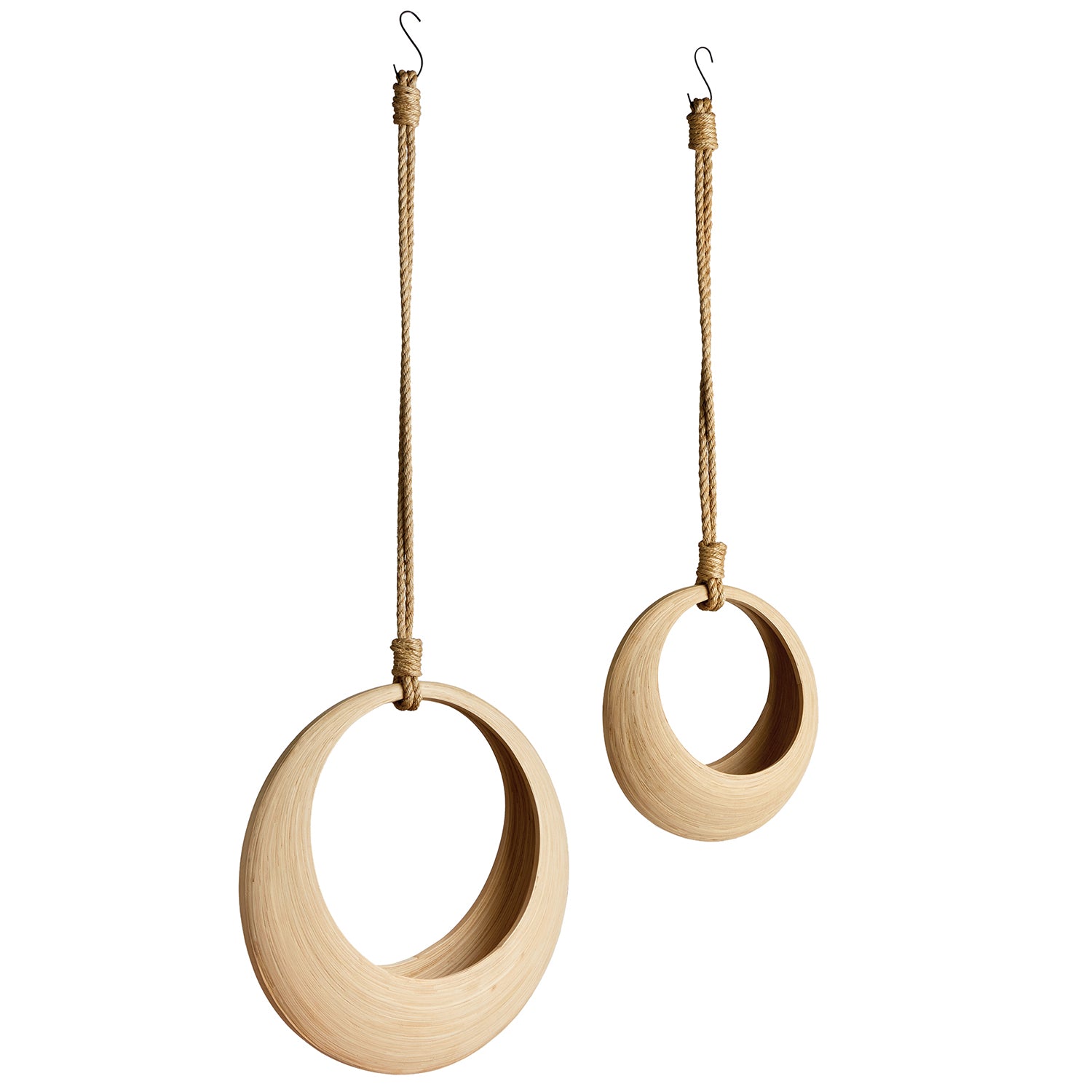 Jayla Bamboo Hanging Basket Set of 2