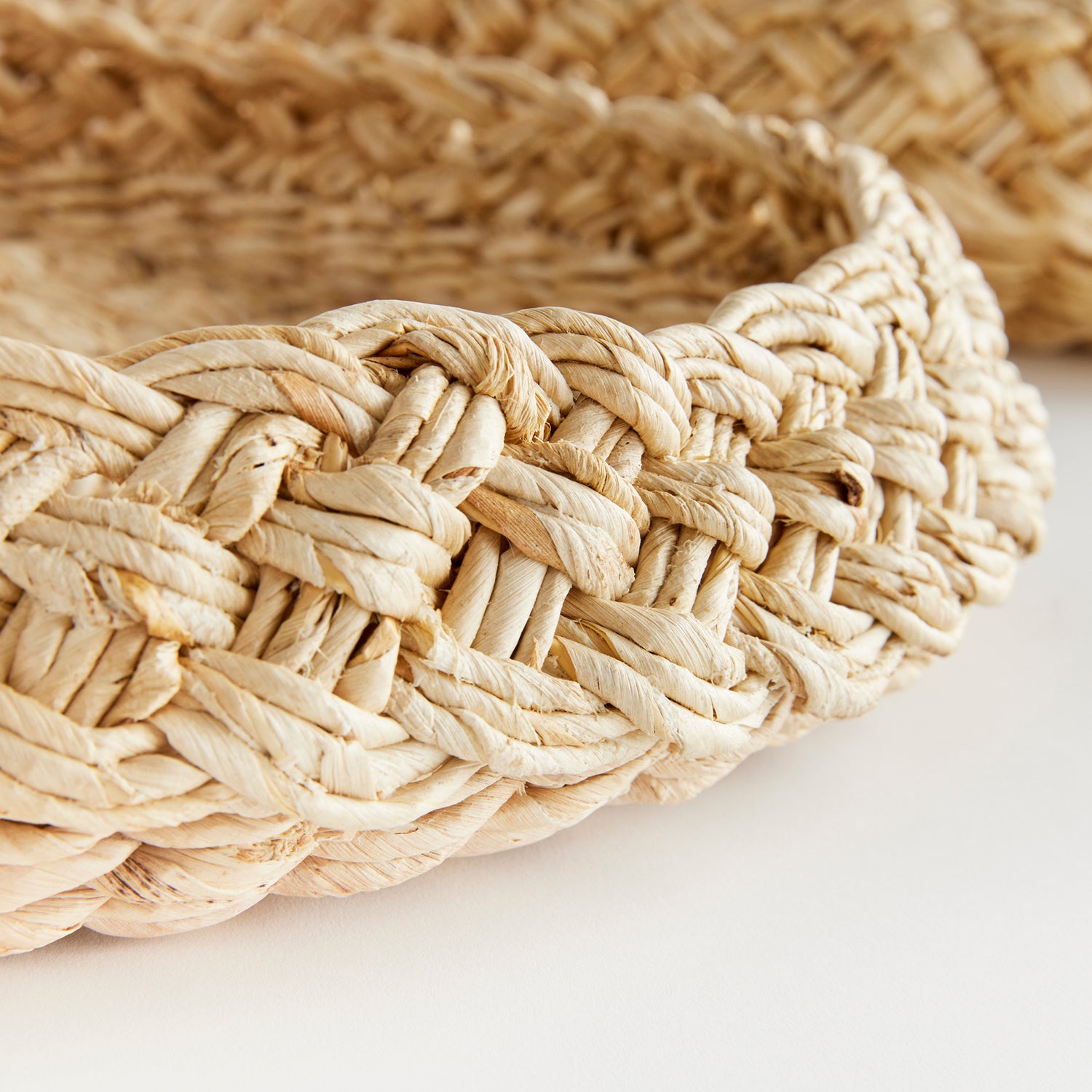 Abaca French Braided Round Tray Set of 2