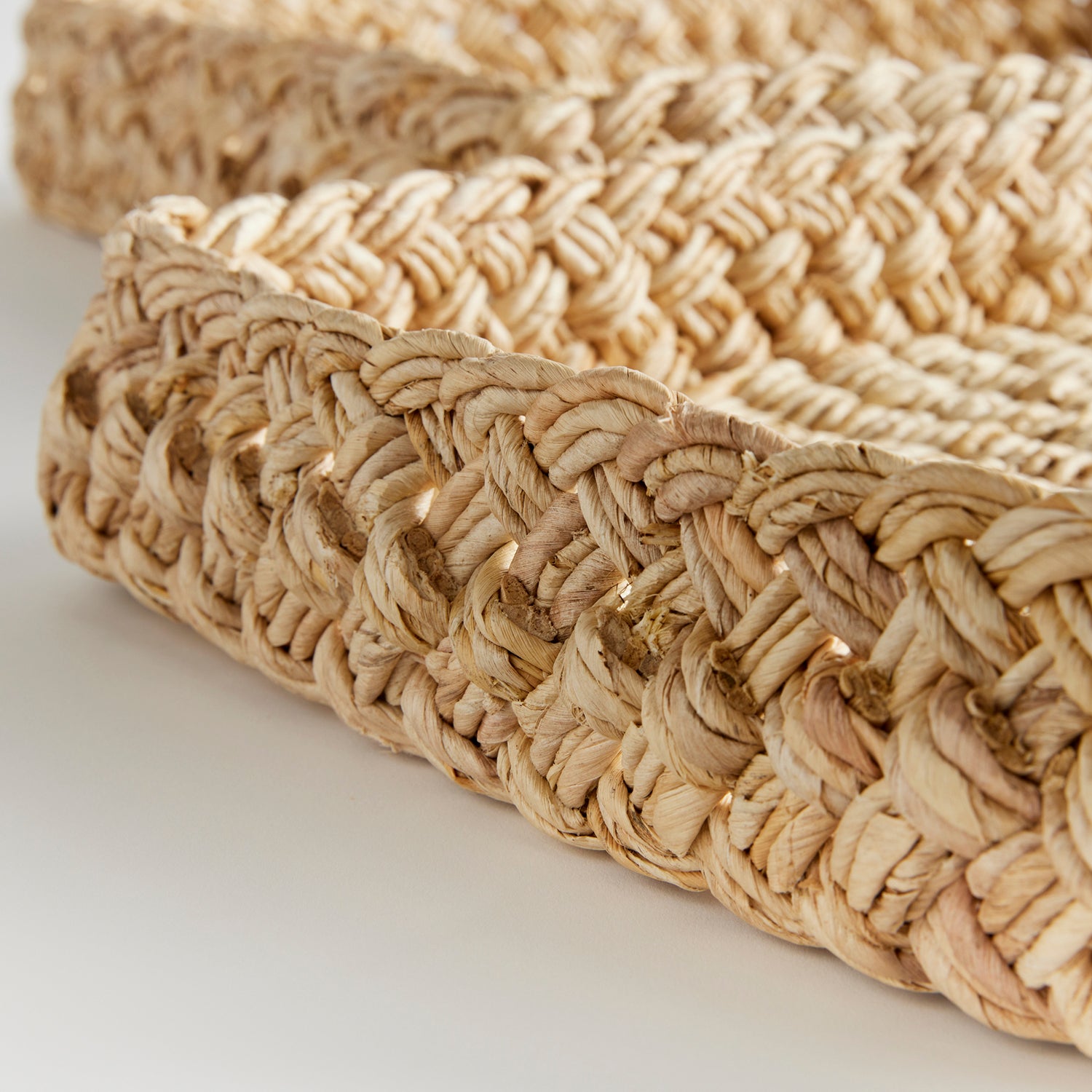 Abaca French Braided Square Tray Set of 2