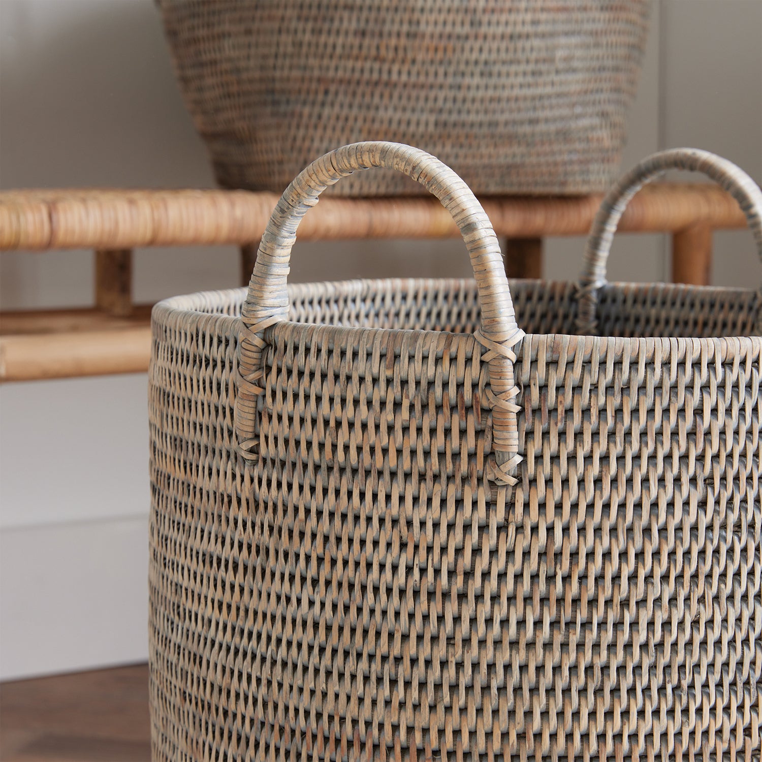 Burma Rattan Orchard Basket Set of 2