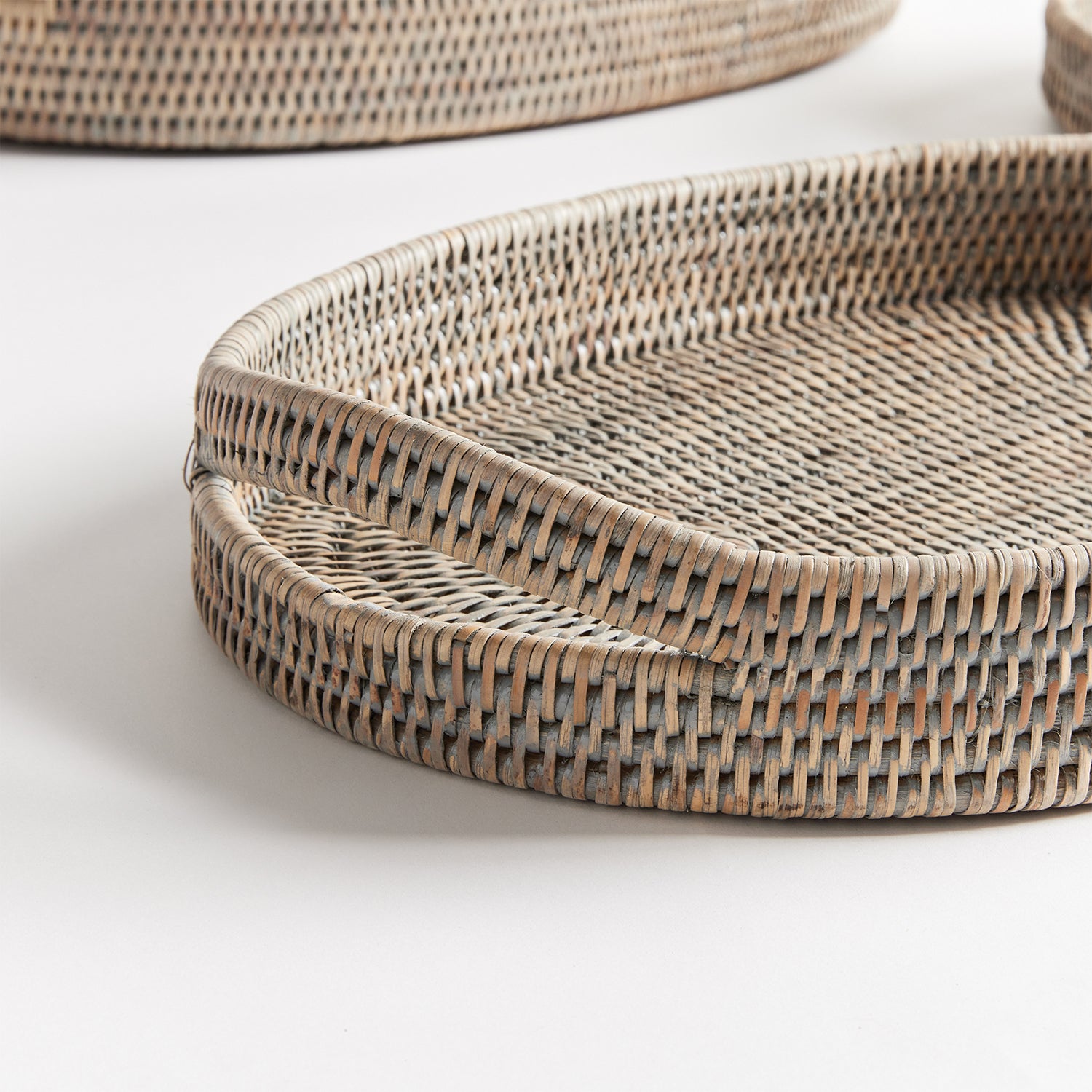 Burma Rattan Oval Serving Tray Set of 3