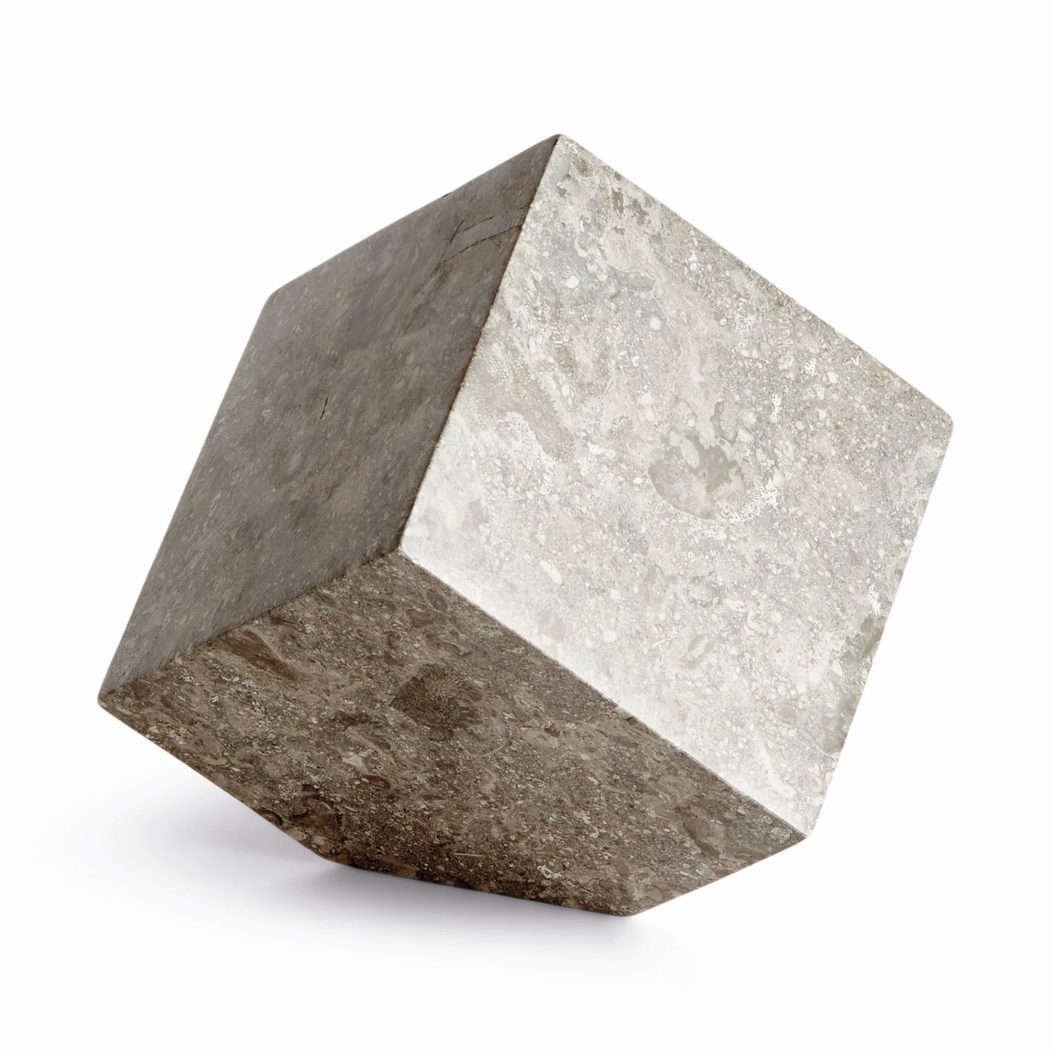 Abstract Marble Cube Sculpture