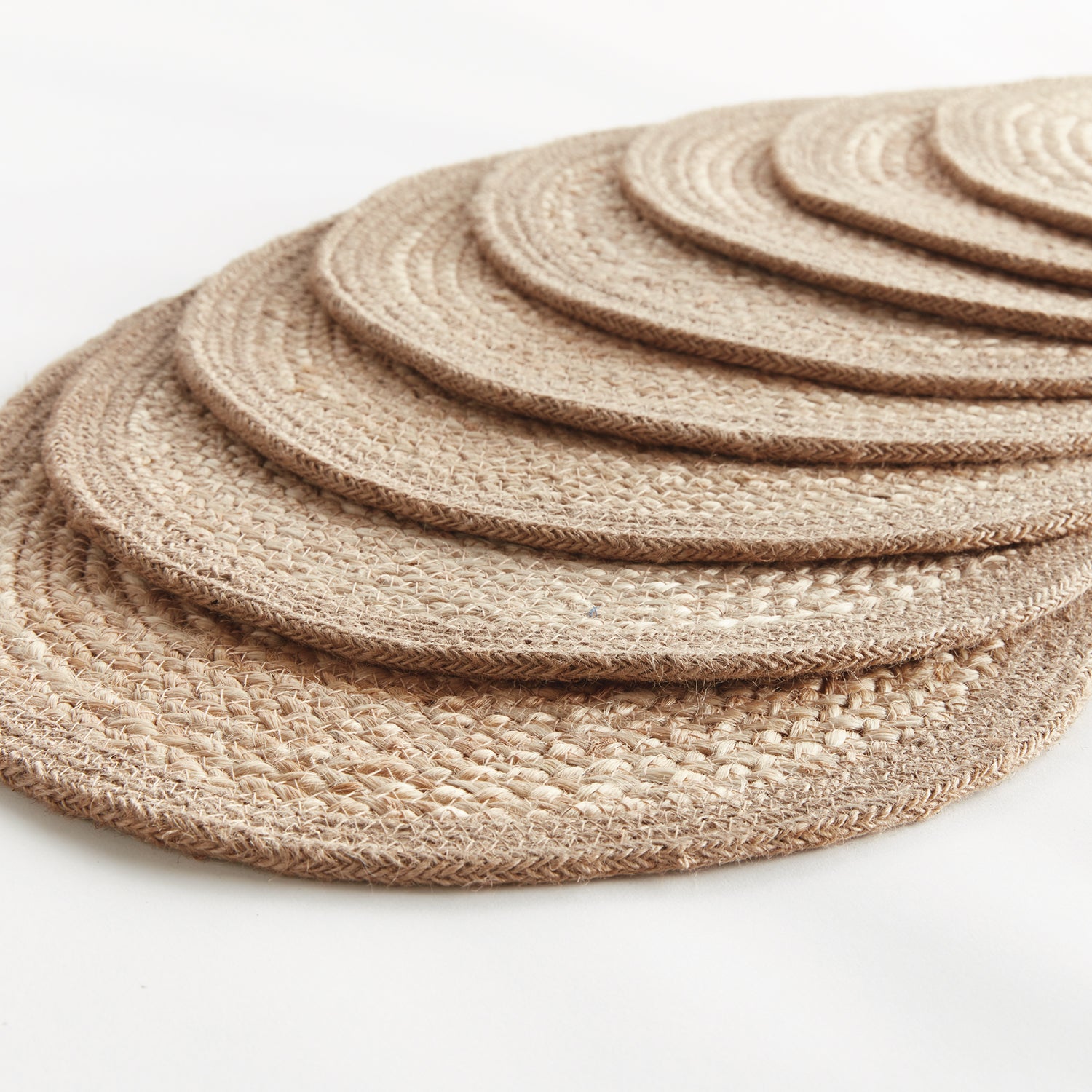 Jute Coil Oval Placement Set of 8