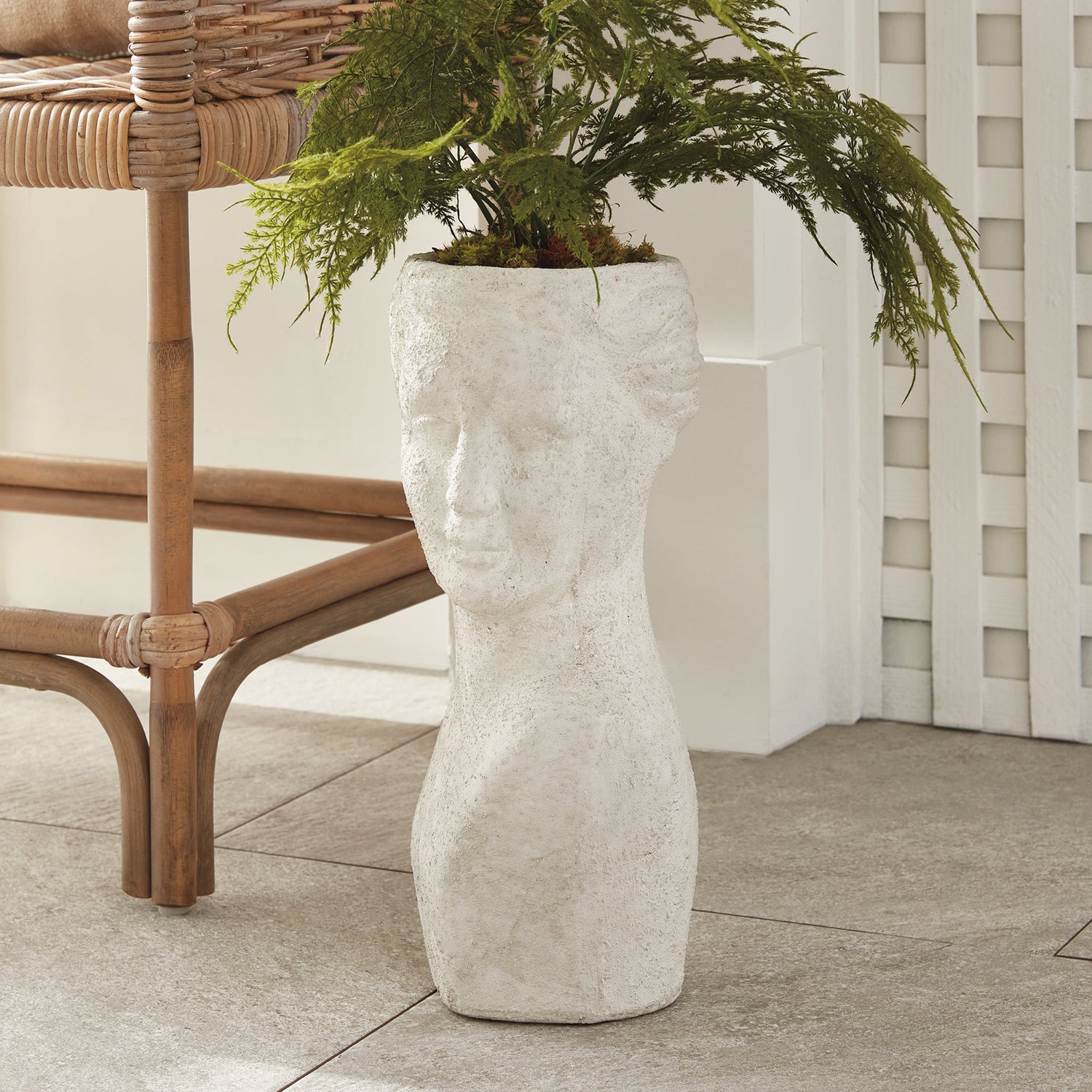 bust planters Weathered Garden Female Bust Planter