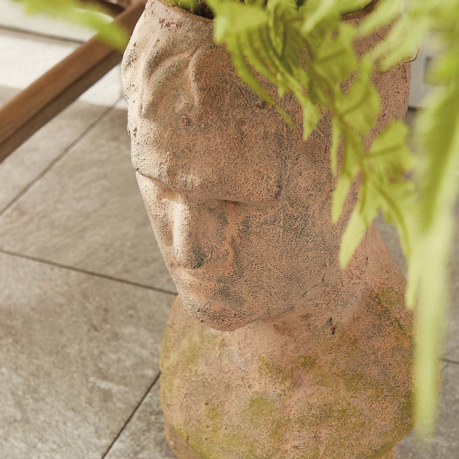 Weathered Garden Male Bust Planter