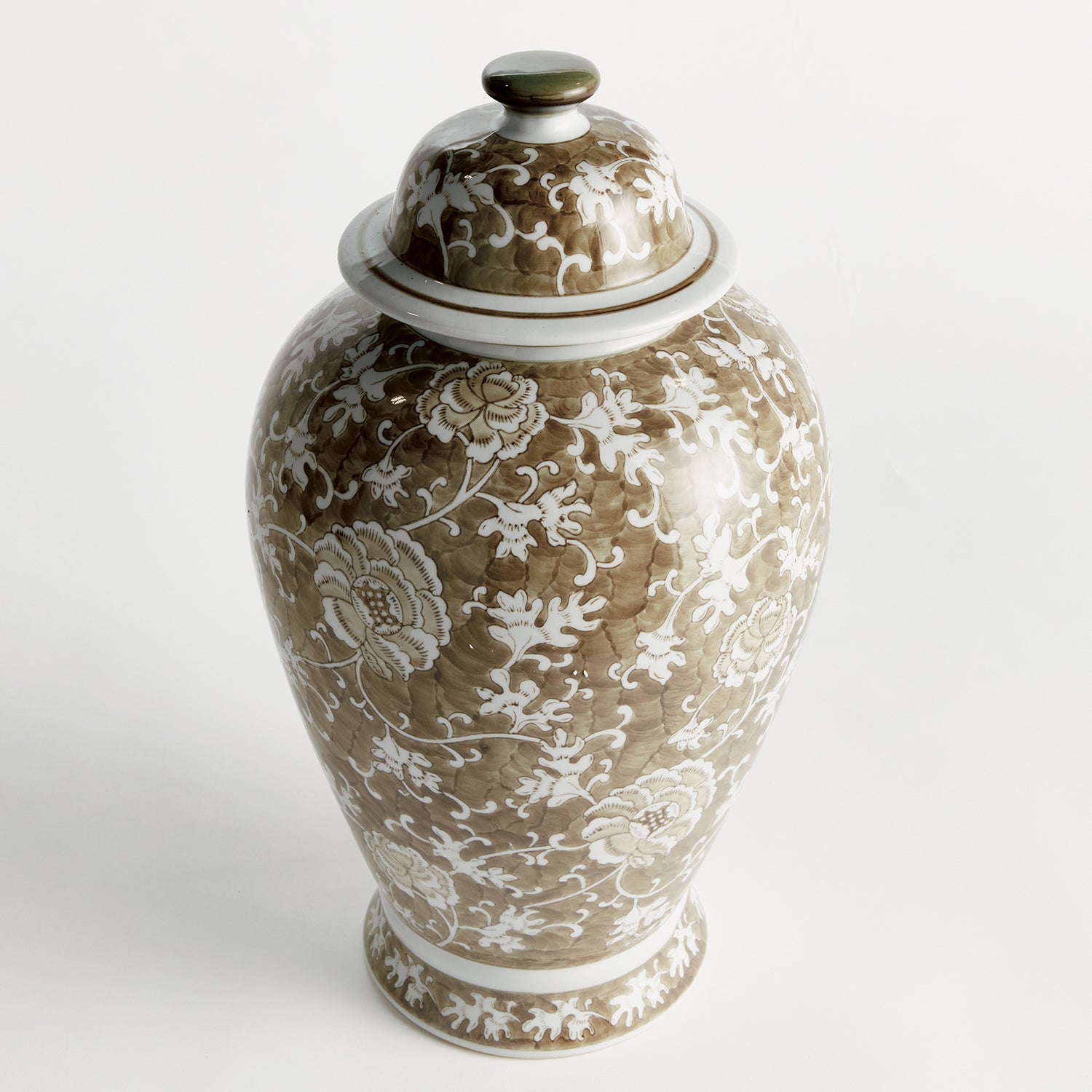 Province Lotus Lidded Ginger Jar