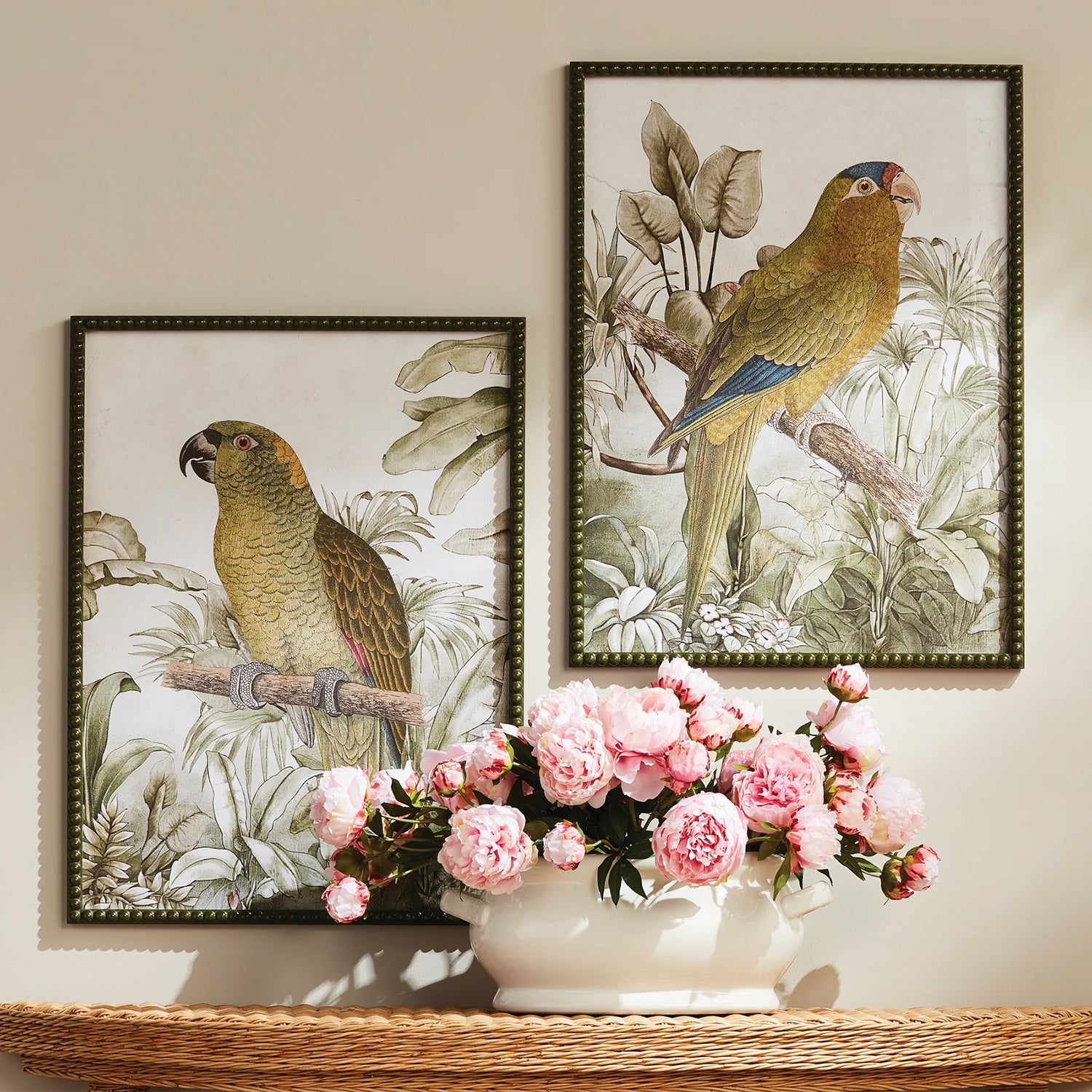 Tropical Parrot Print Wall Art Set of 2