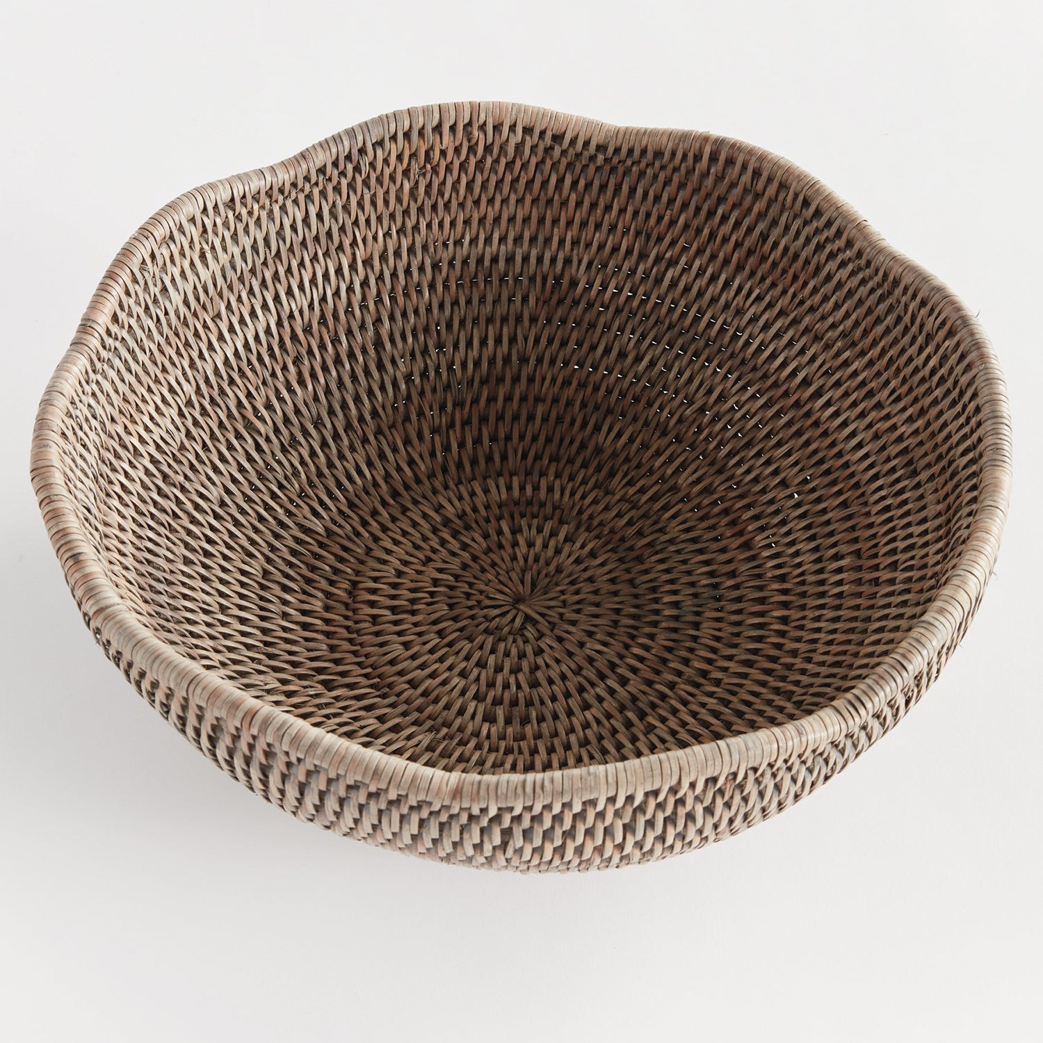 Burma Rattan Scalloped Edge Bowl