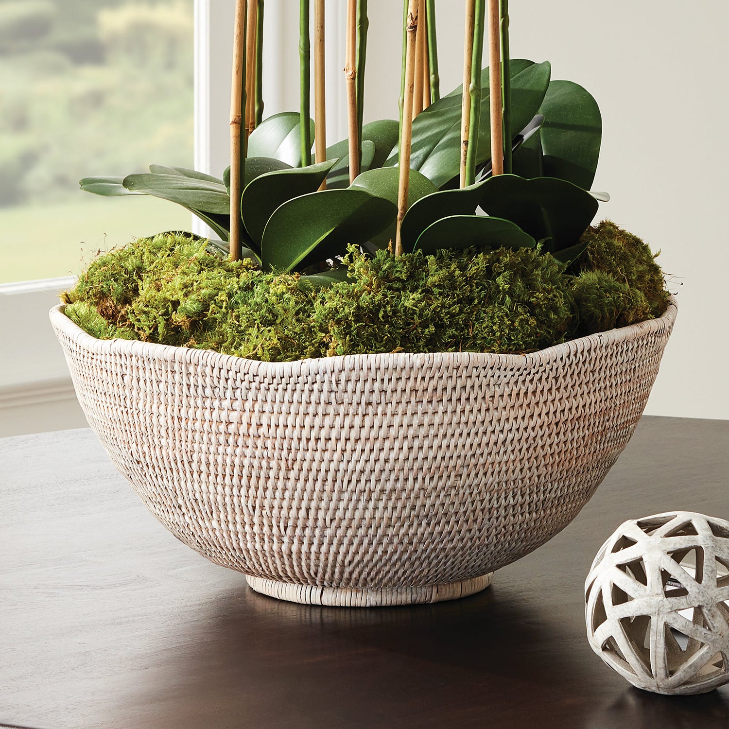 Burma Rattan Scalloped Edge Bowl
