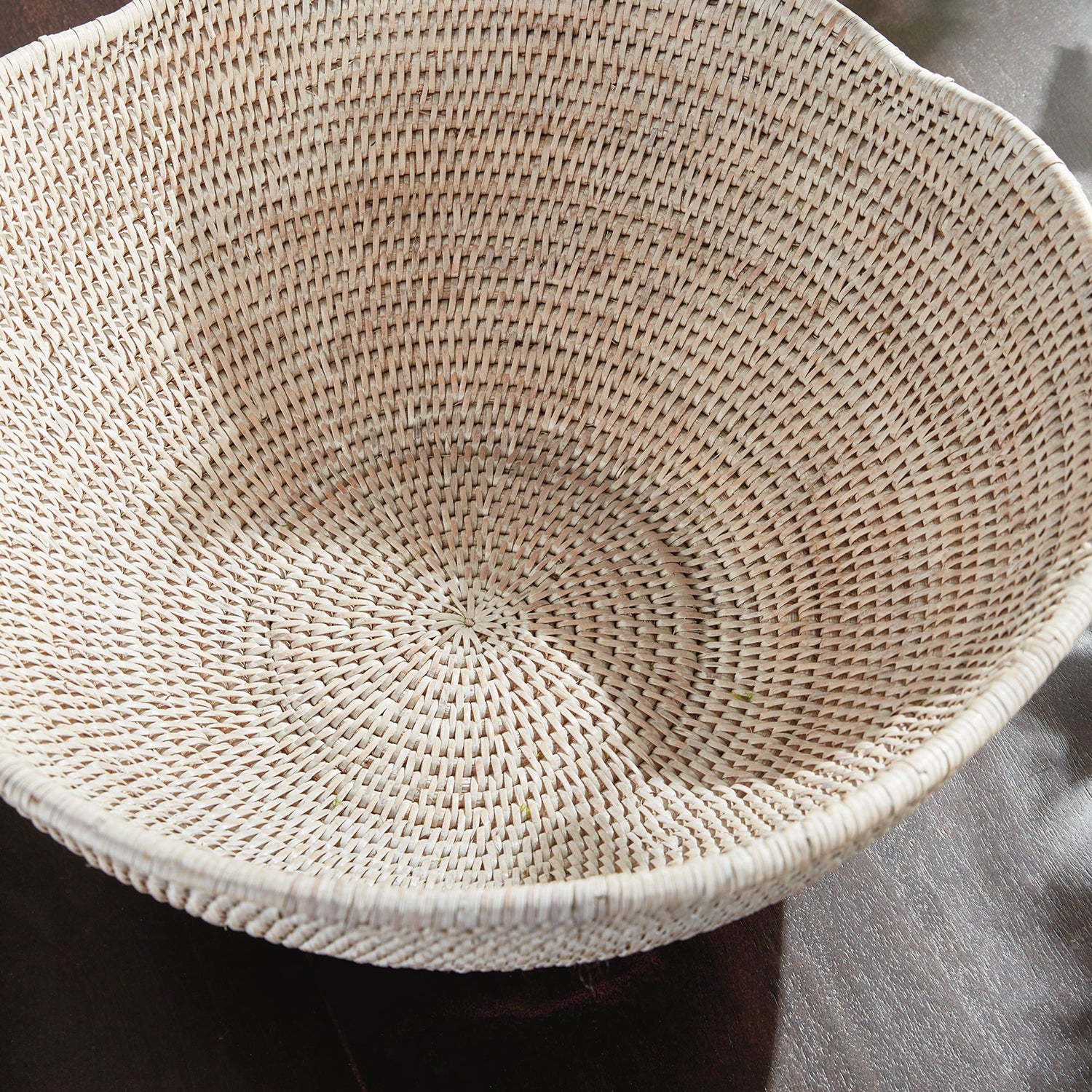 Burma Rattan Scalloped Edge Bowl