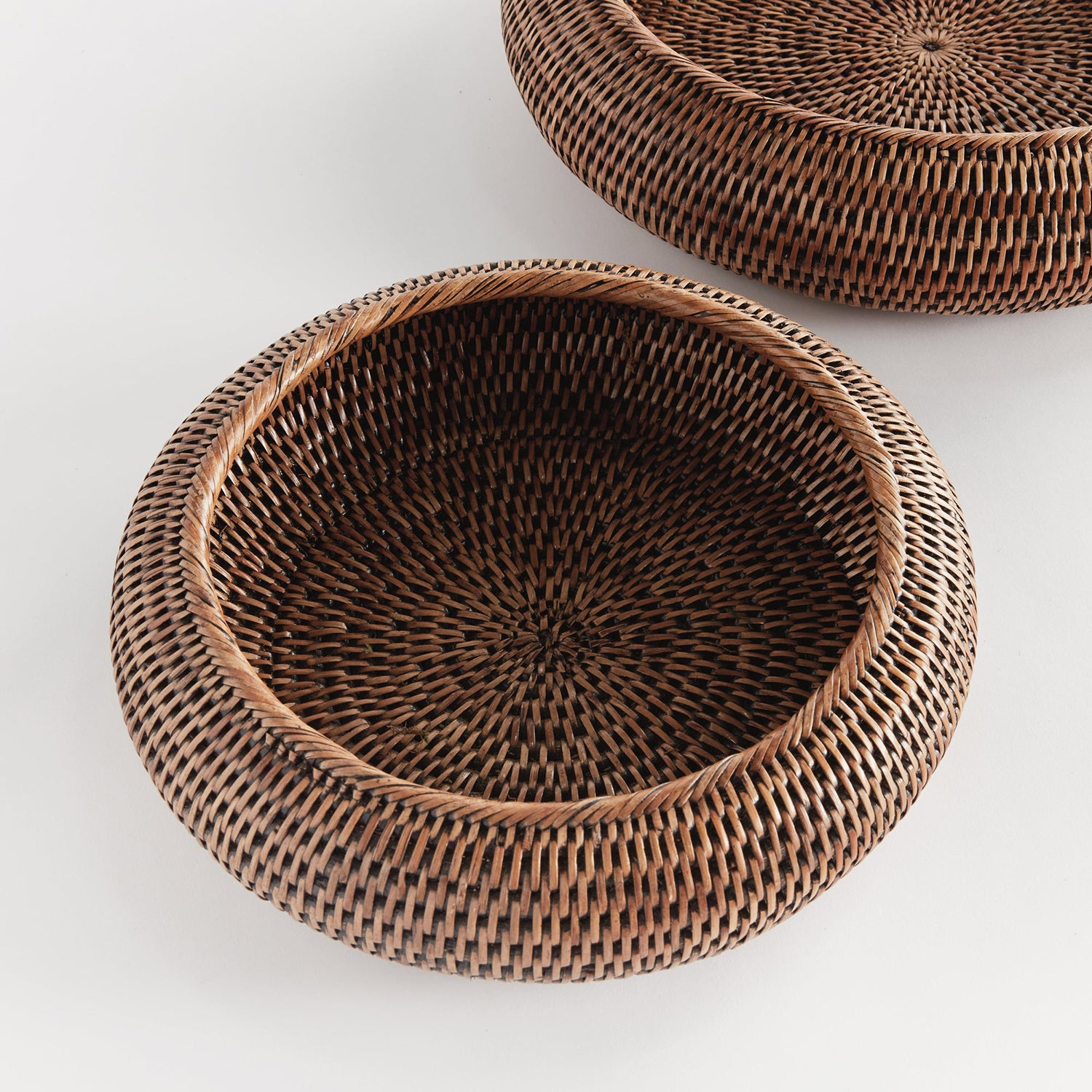 Burma Rattan Shallow Display Bowl Set of 2