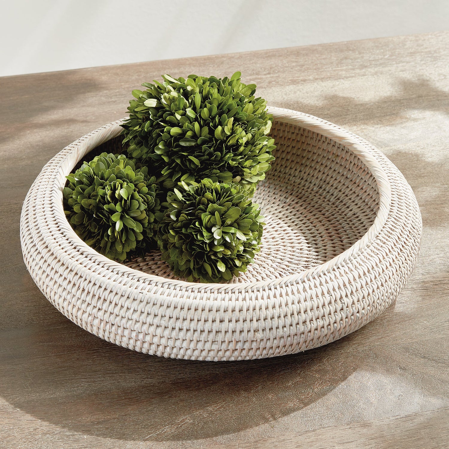 Burma Rattan Shallow Display Bowl Set of 2