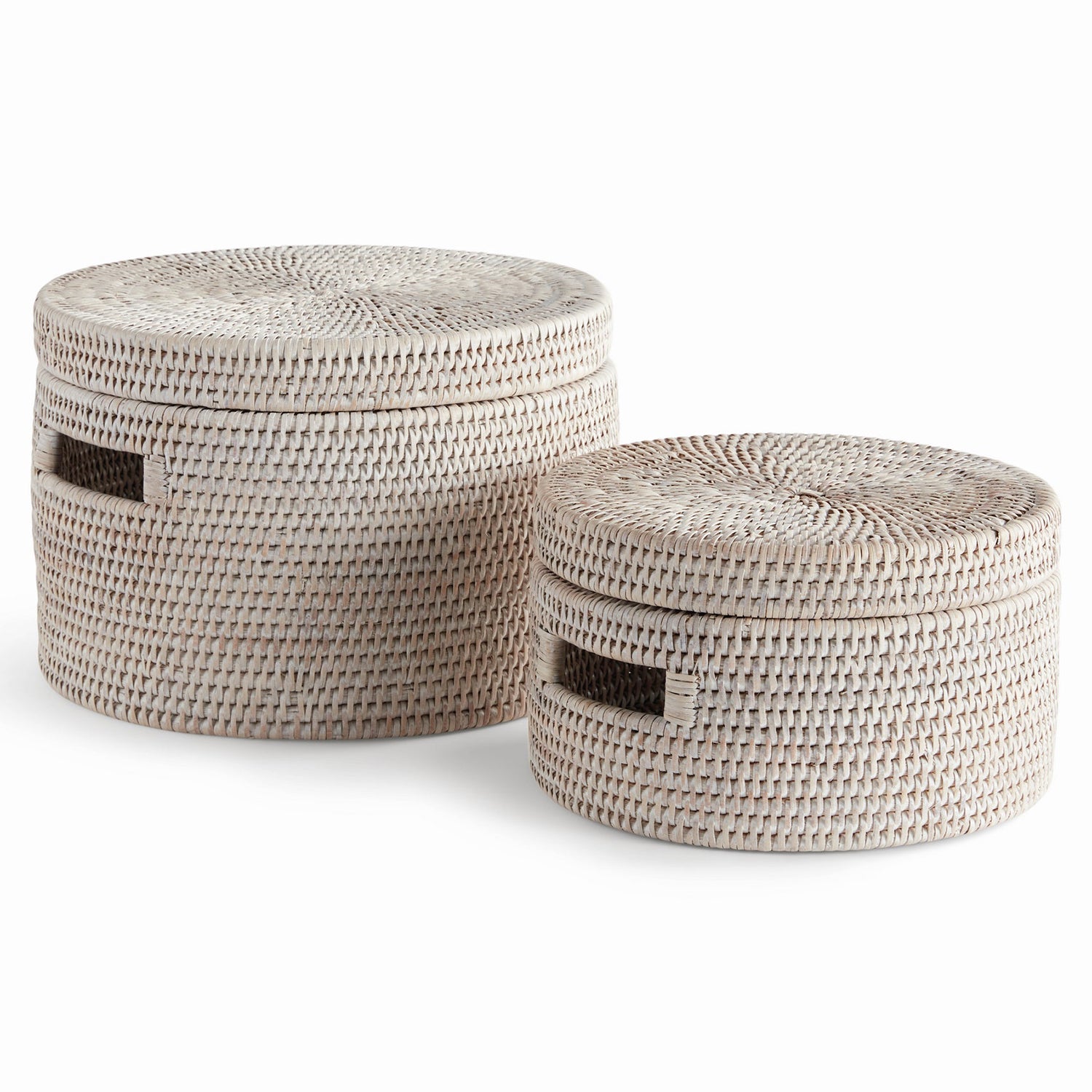 Burma Rattan Round Lidded Box Set of 2