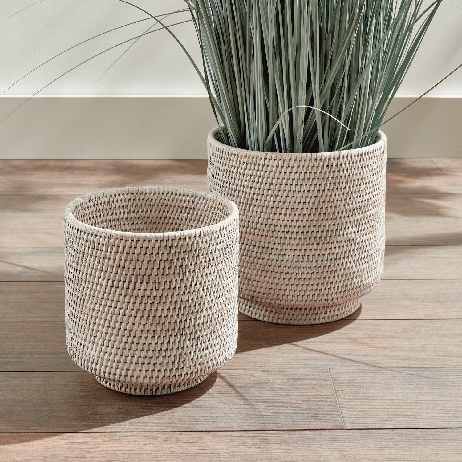 Burma Rattan Cachepot Set of 2