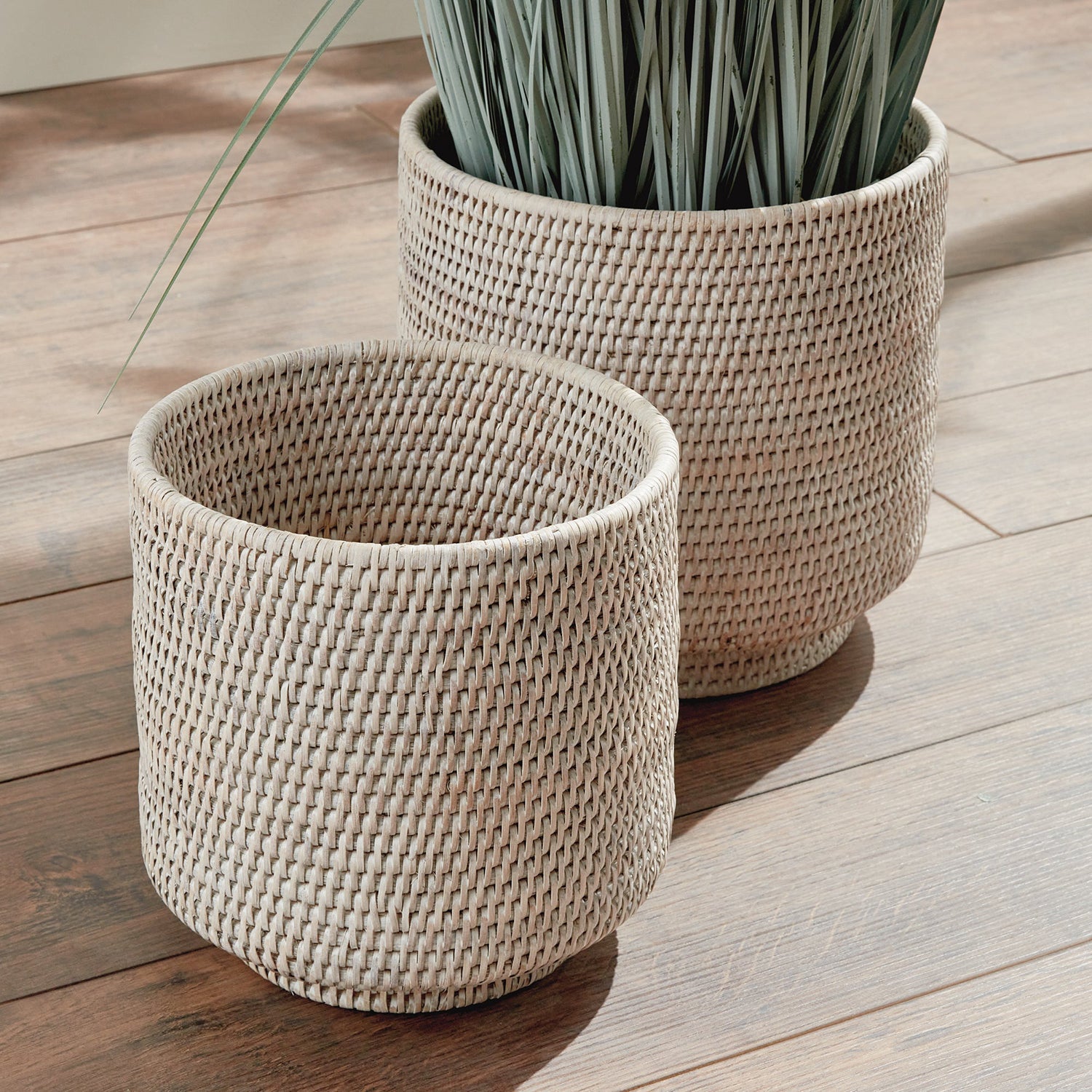 Burma Rattan Cachepot Set of 2