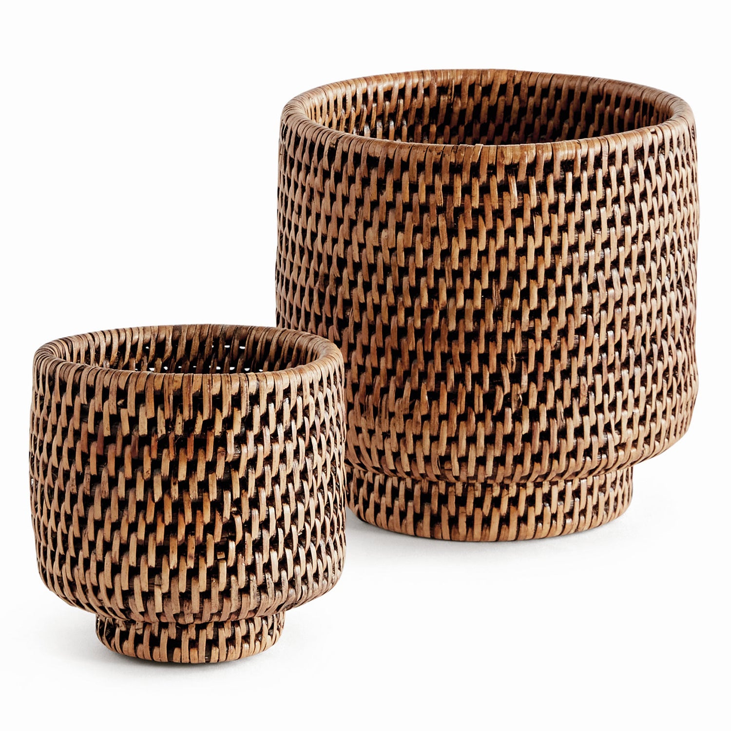 Burma Rattan Cachepot Set of 2