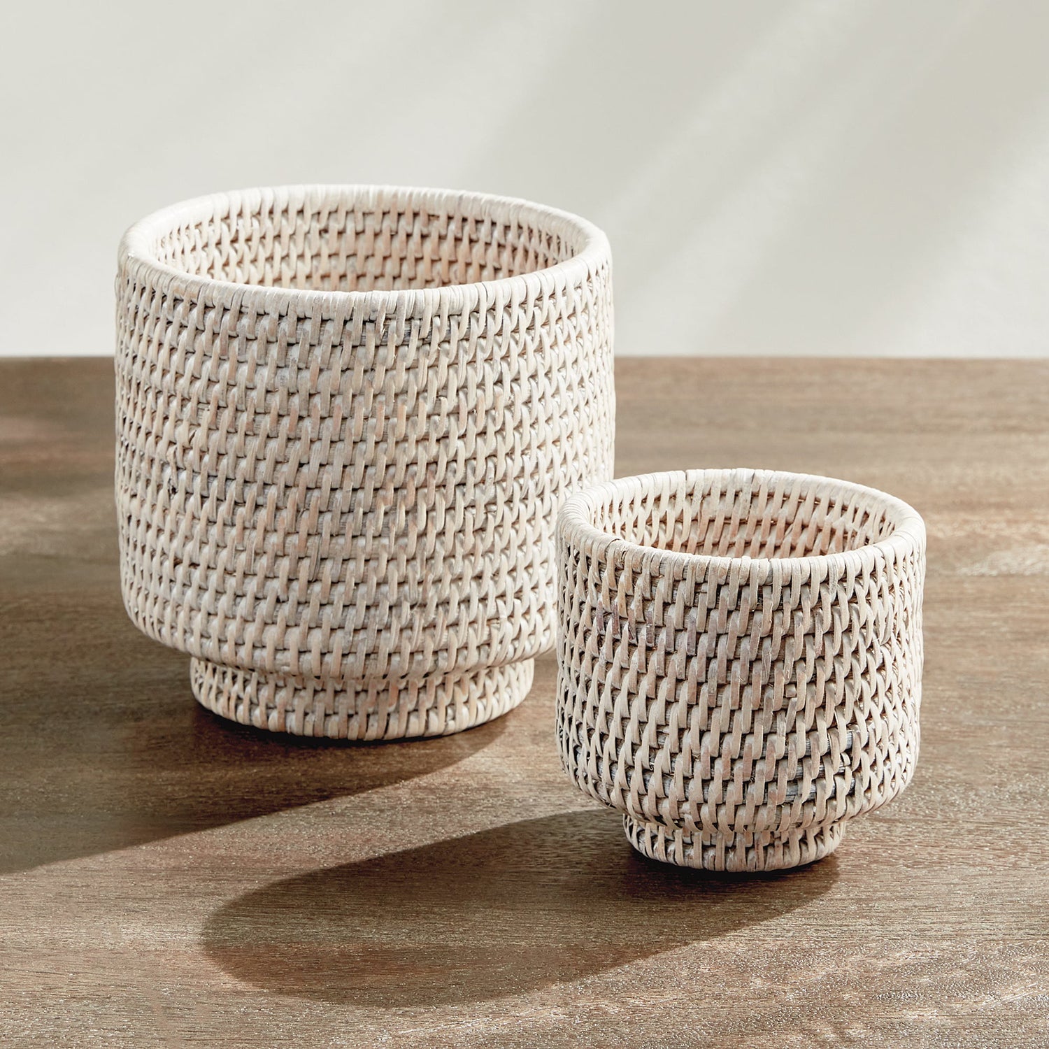 Burma Rattan Cachepot Set of 2