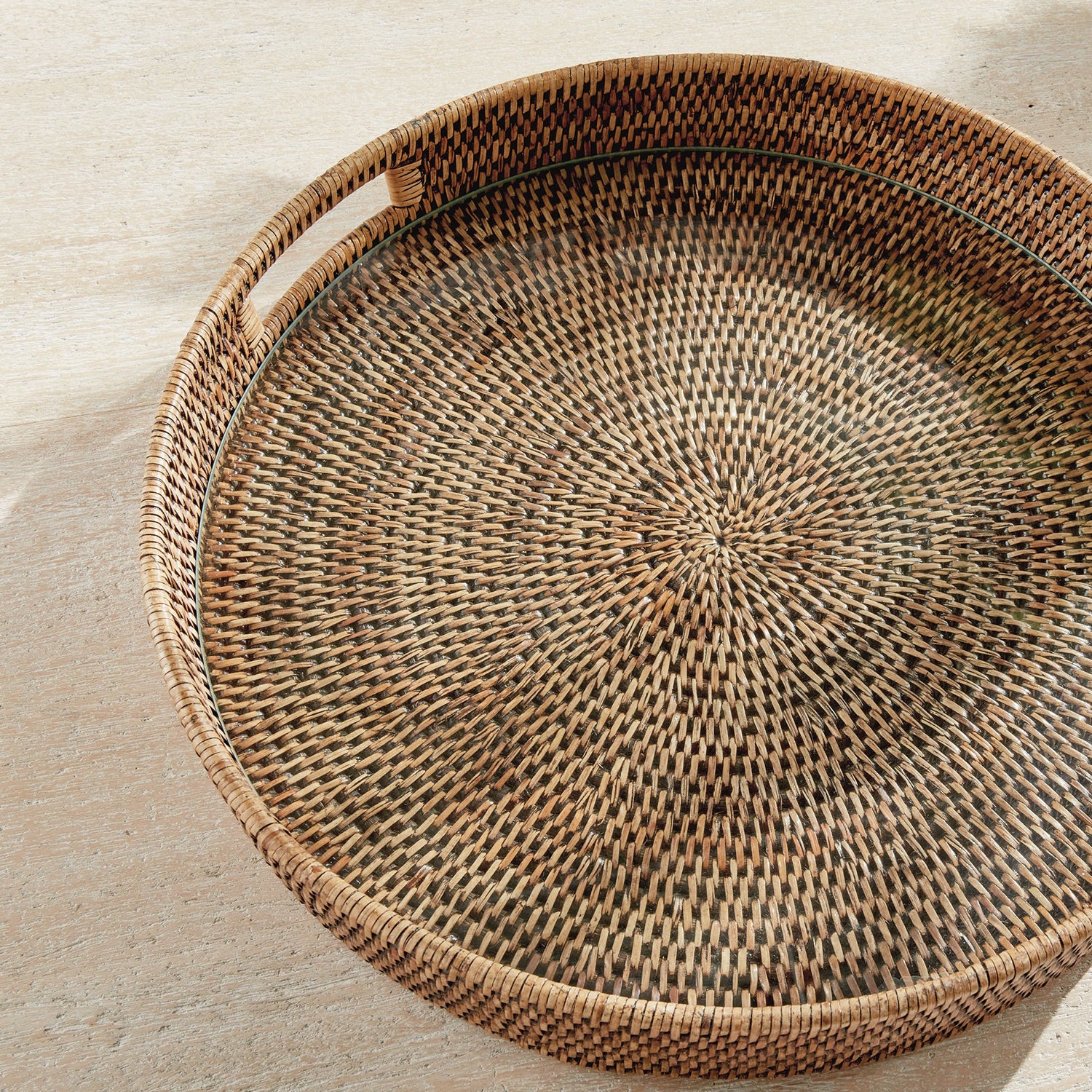 Burma Rattan Round Serving Tray