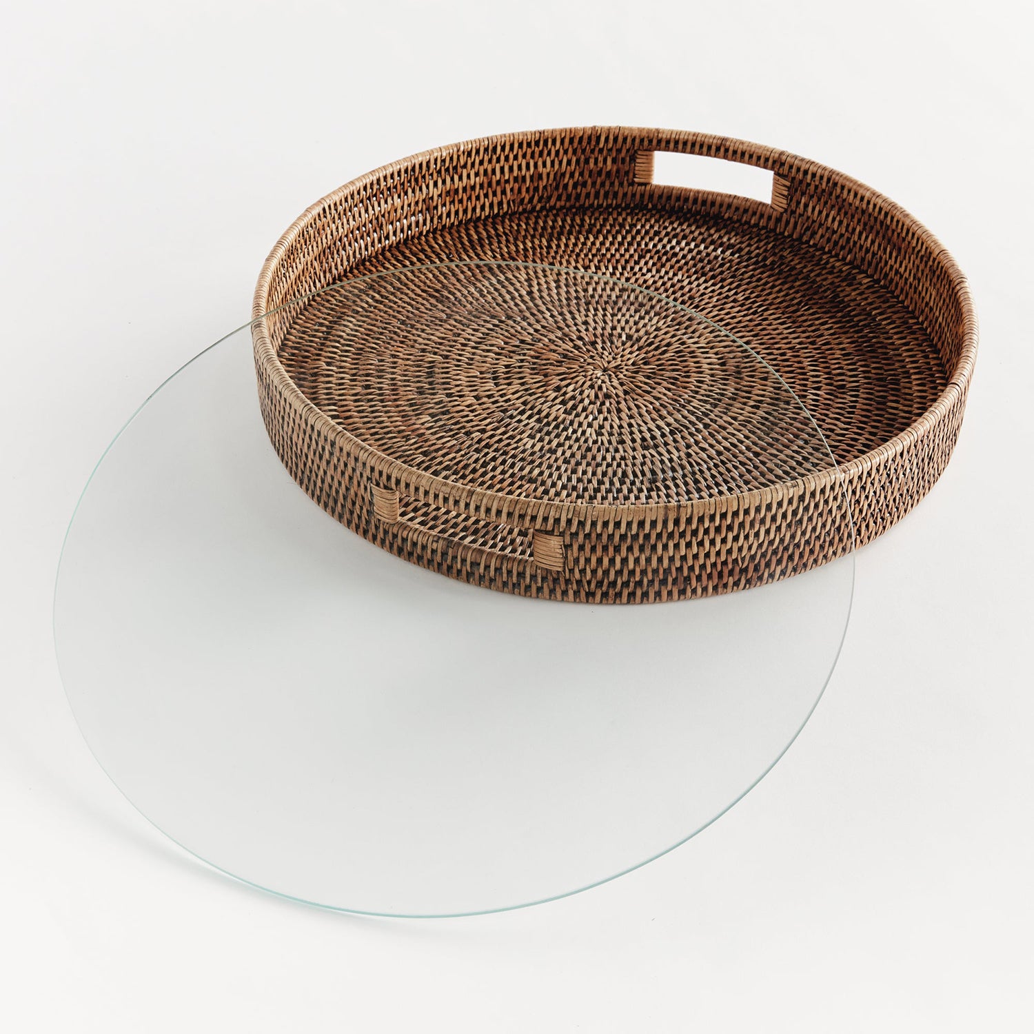 Burma Rattan Round Serving Tray