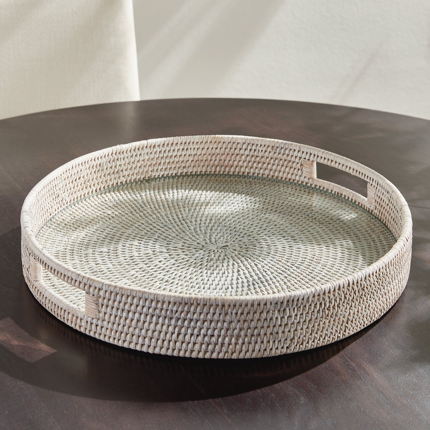 Burma Rattan Round Serving Tray