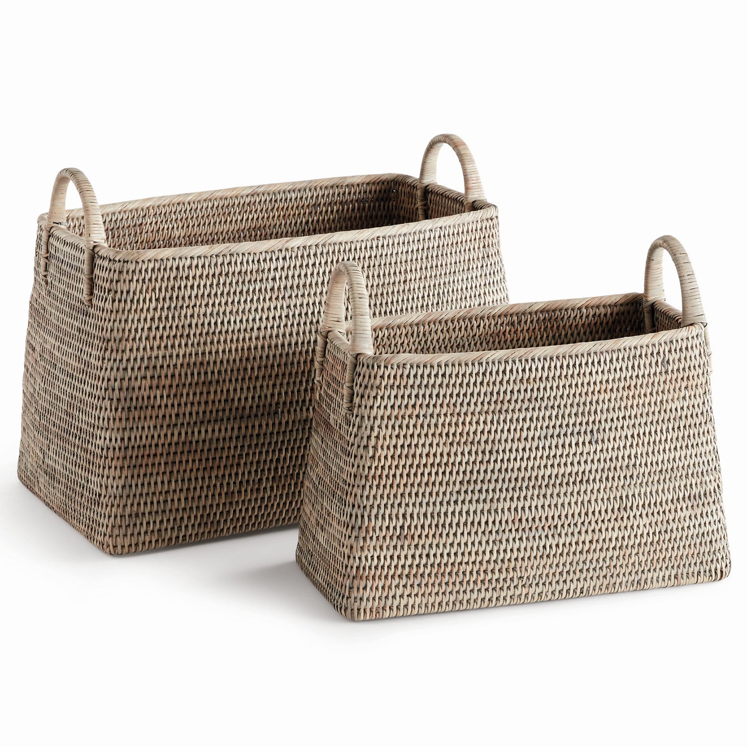 Burma Rattan Narrow Magazine Basket Set of 2