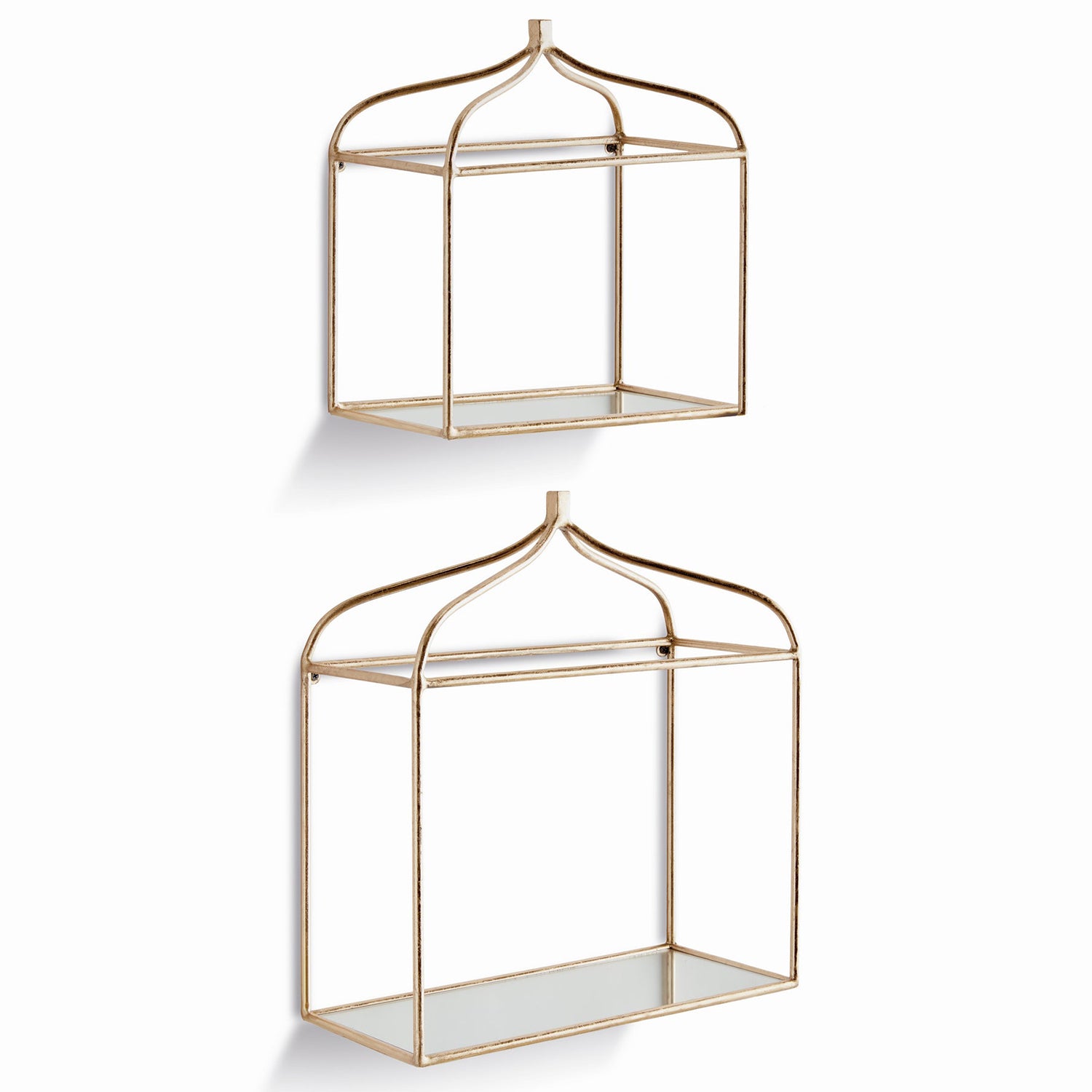 Abby Mirrored Wall Shelf Set of 2