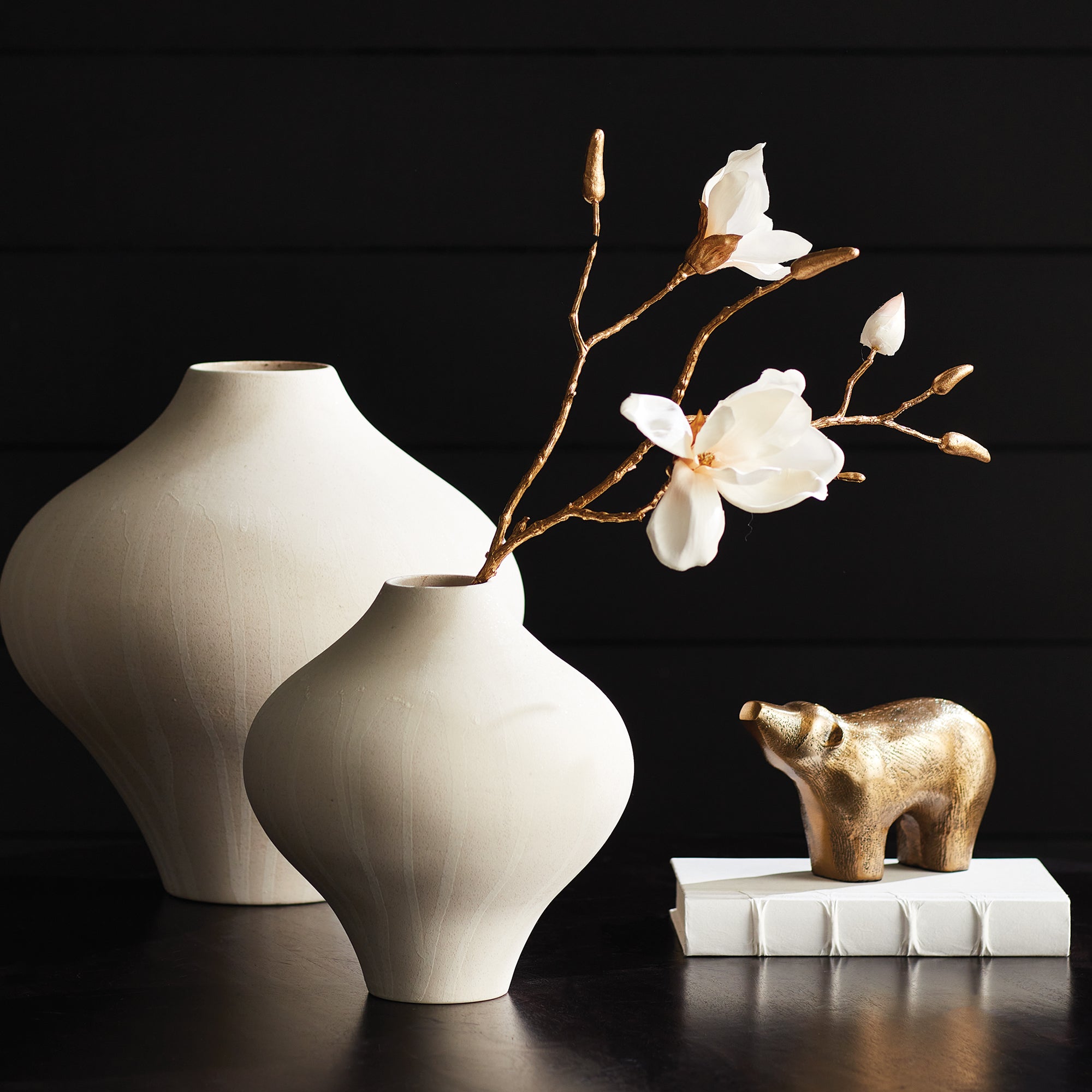 Koda Bear Brass Sculpture Set of 2