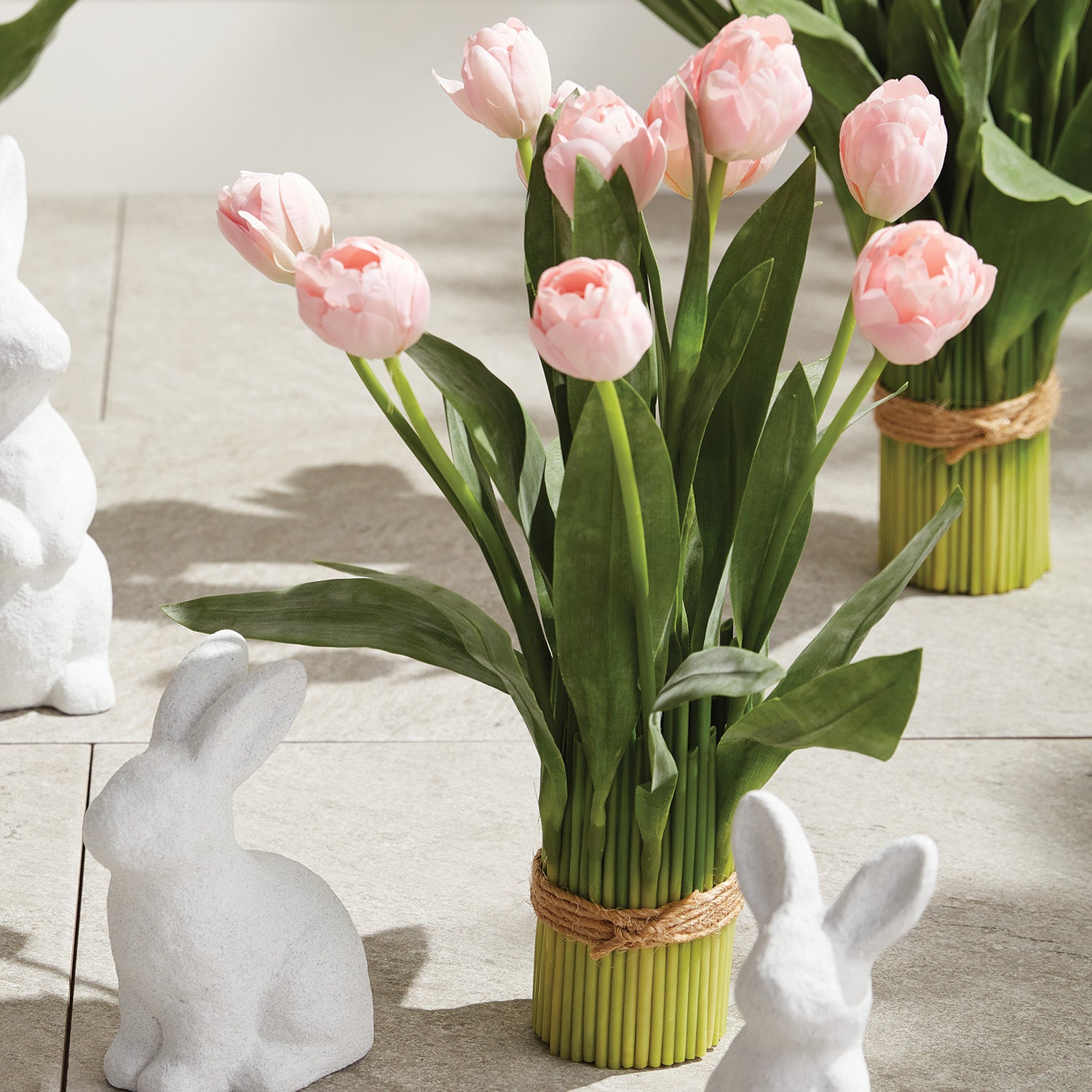 Peony Tulip Bundle 22in Drop-In Faux Plant
