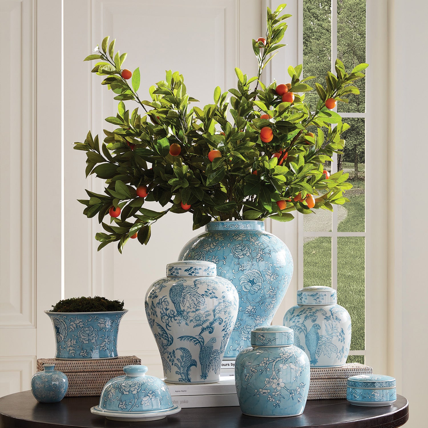 Orange 31in Faux Stem Set of 4