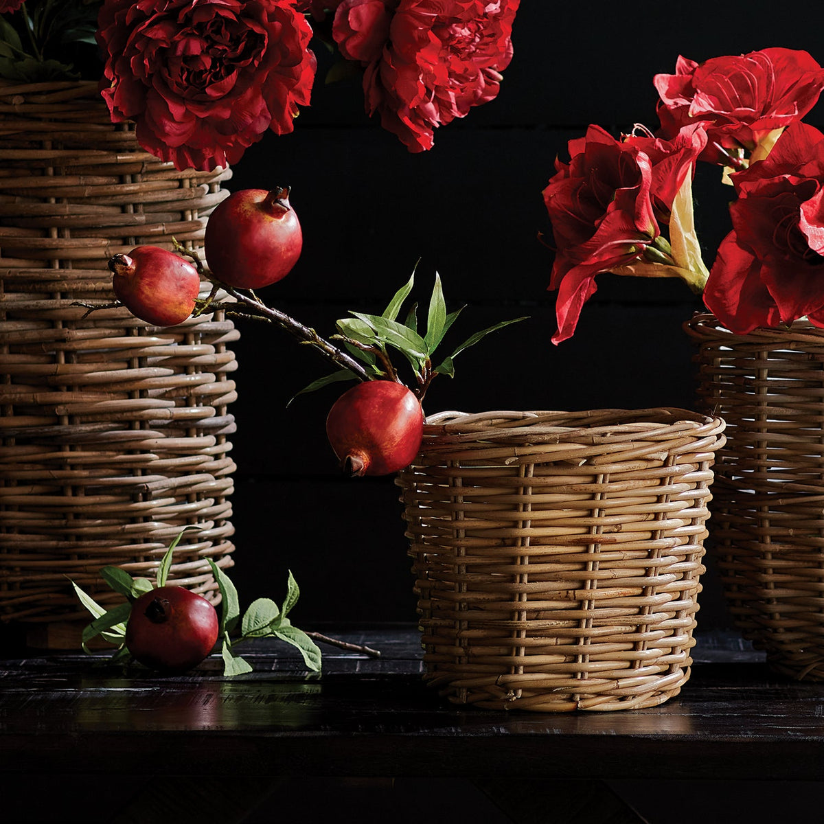 Pomegranate Branches 36in Faux Plant Stem Set of 4