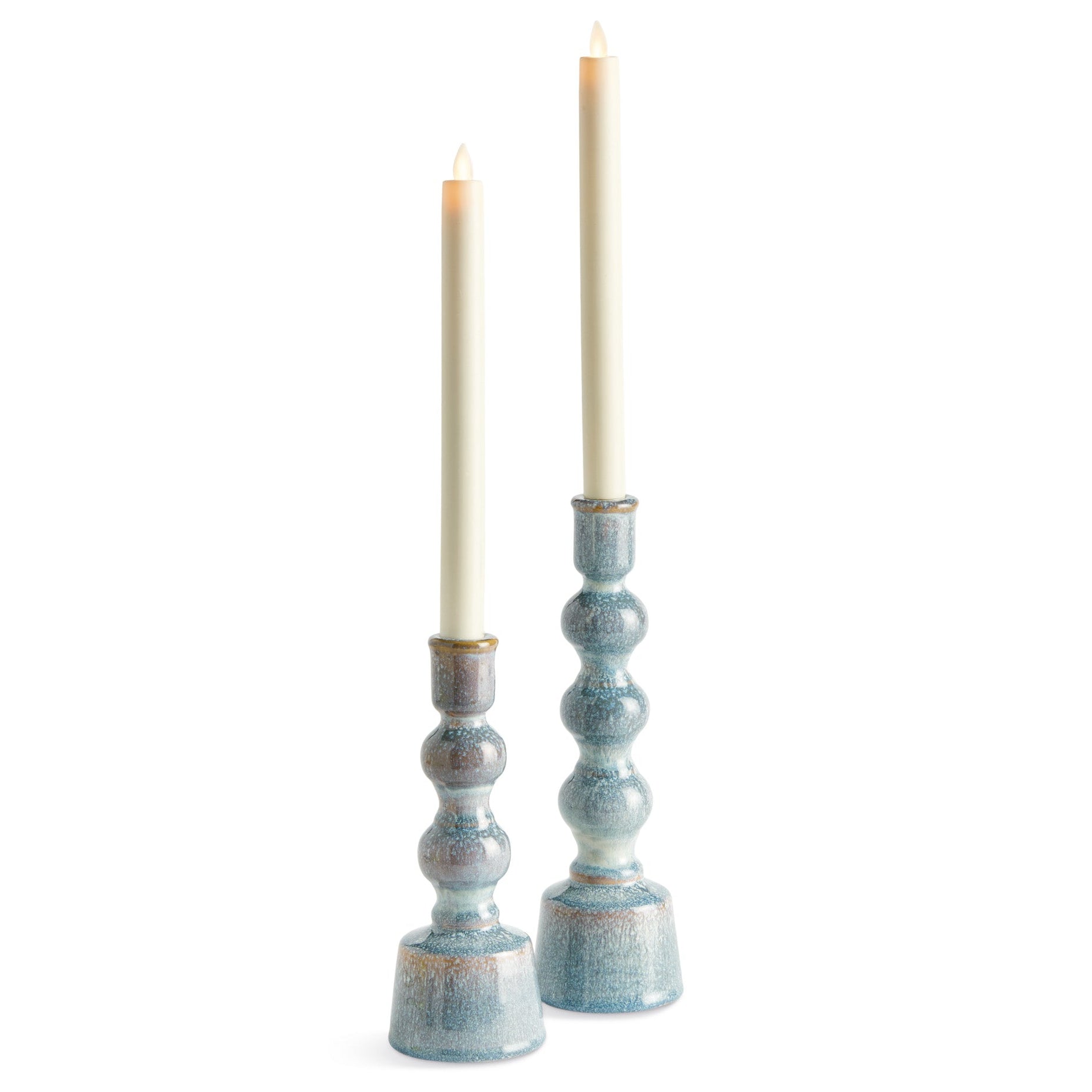 Caroline Blue Taper Candle Holders Set of 2