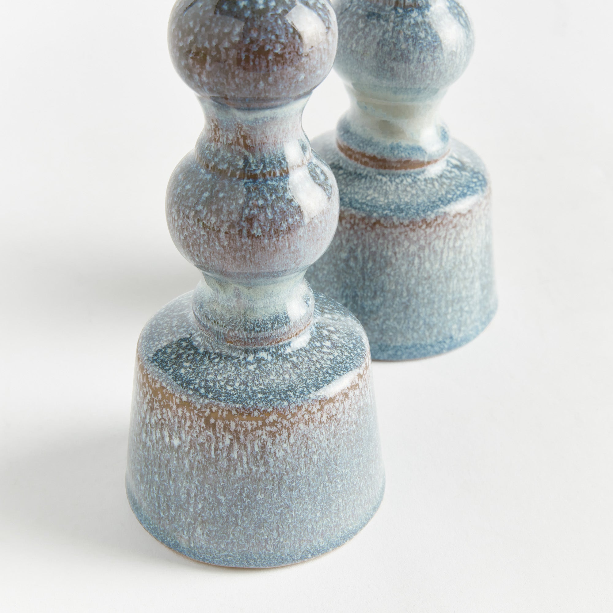 Caroline Blue Taper Candle Holders Set of 2