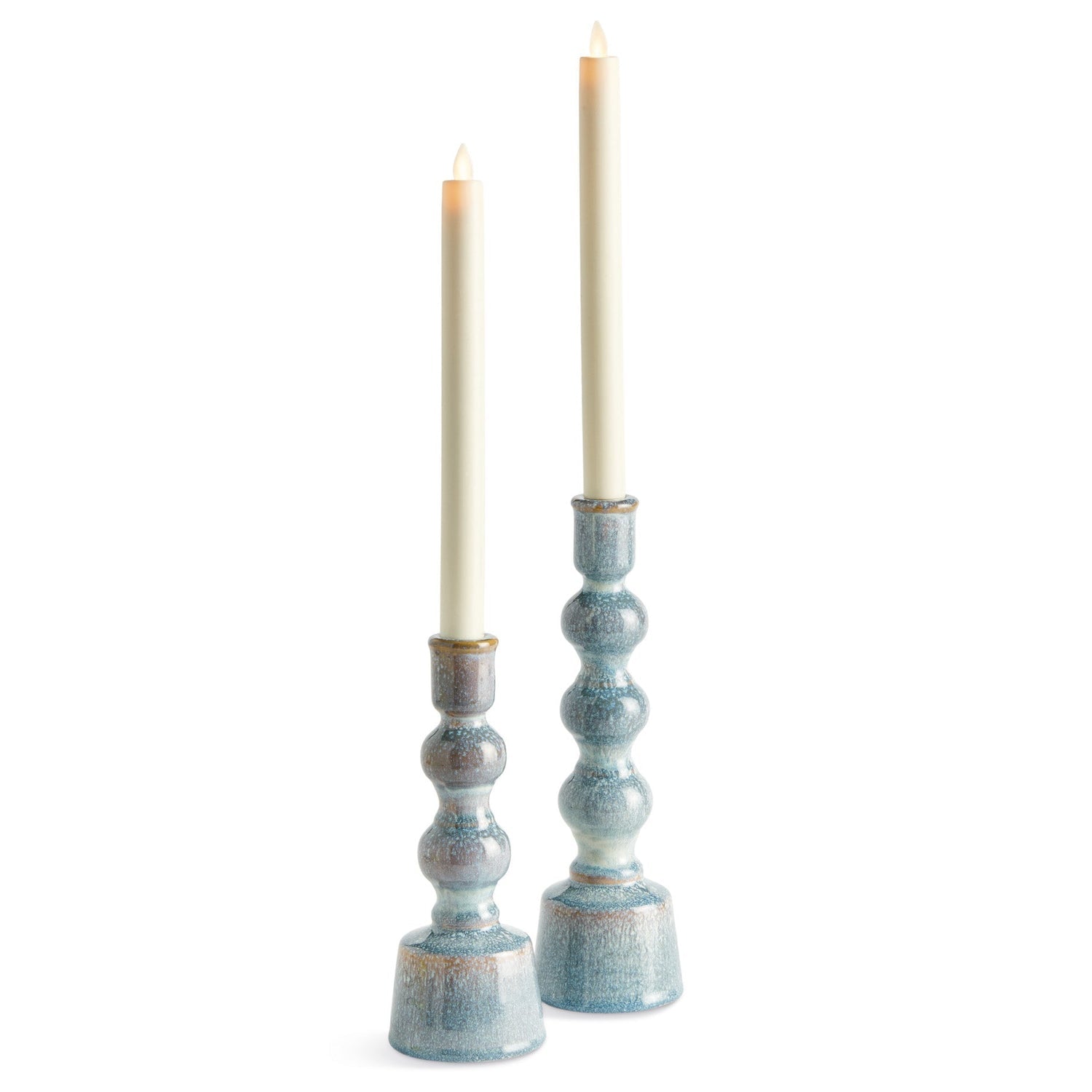 Caroline Blue Taper Candle Holders Set of 2