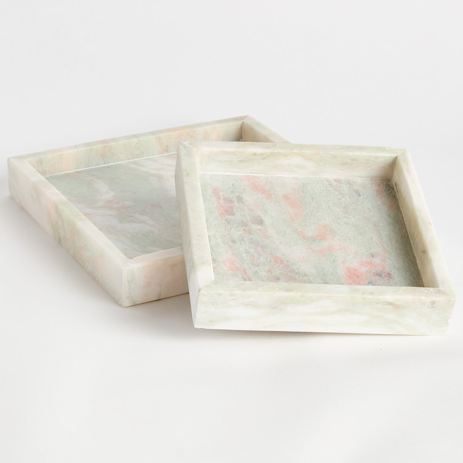 Johanna Square Marble Small Tray Set of 2