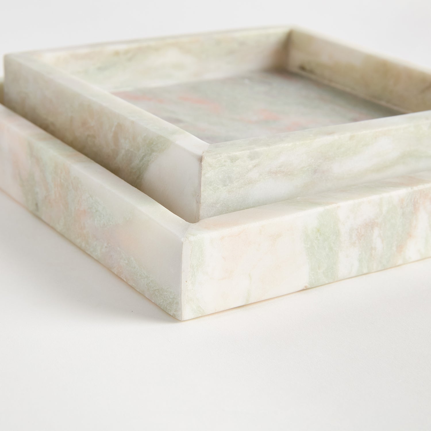 Johanna Square Marble Small Tray Set of 2