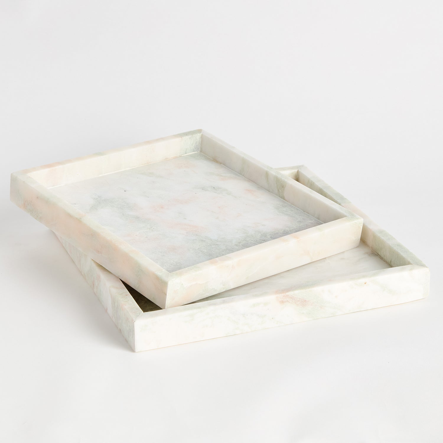 Johanna Square Marble Large Tray Set of 2