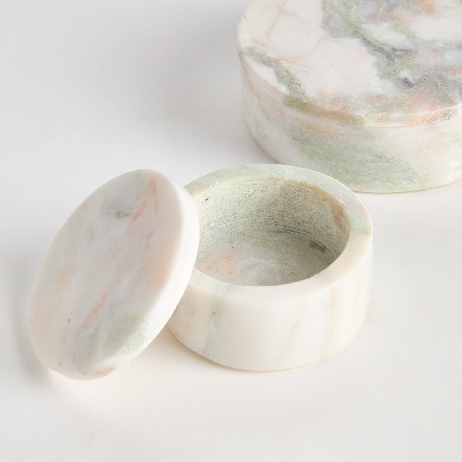 Johanna Marble Round Lidded Box Set of 2