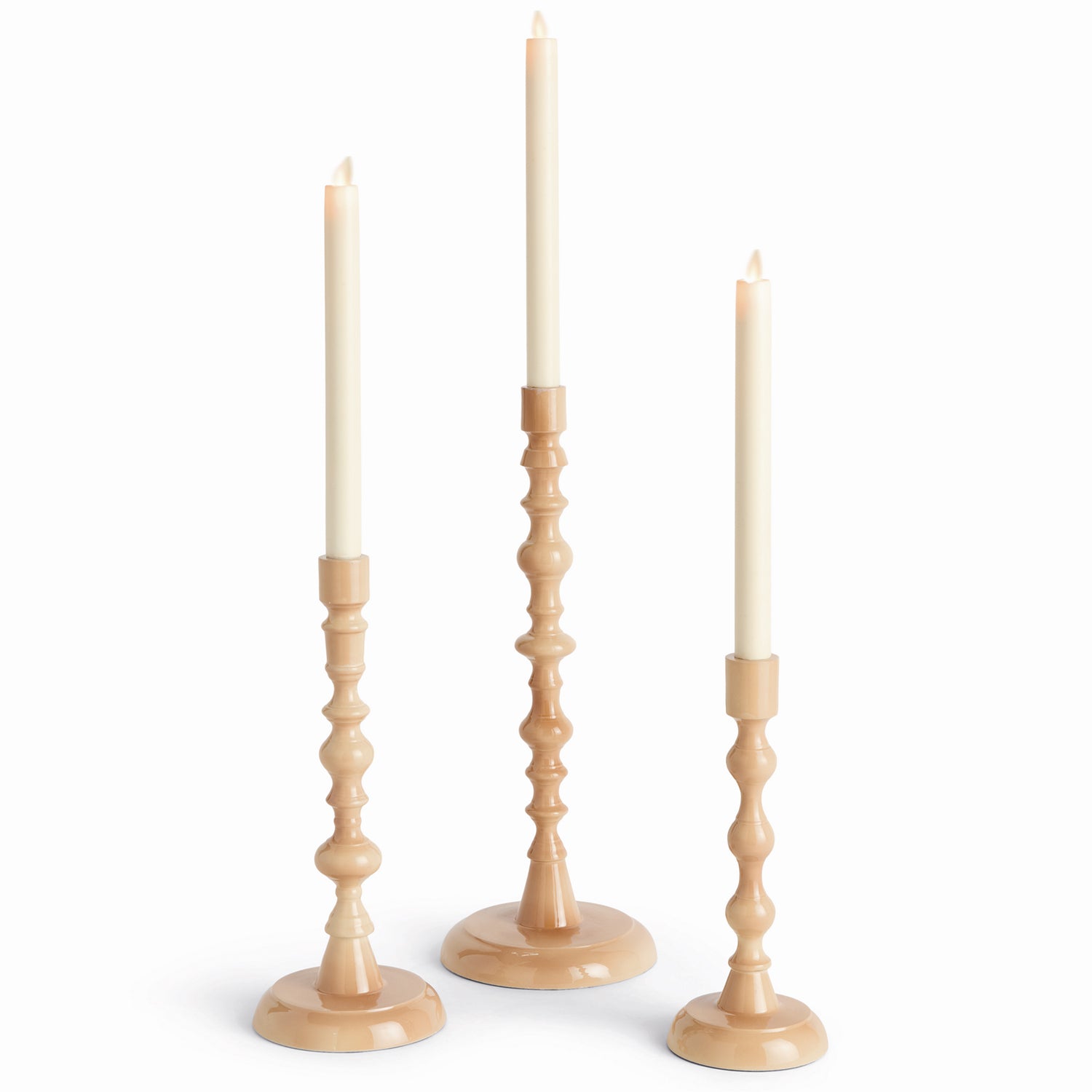 Rosina Cream Taper Candle Holder Set of 3