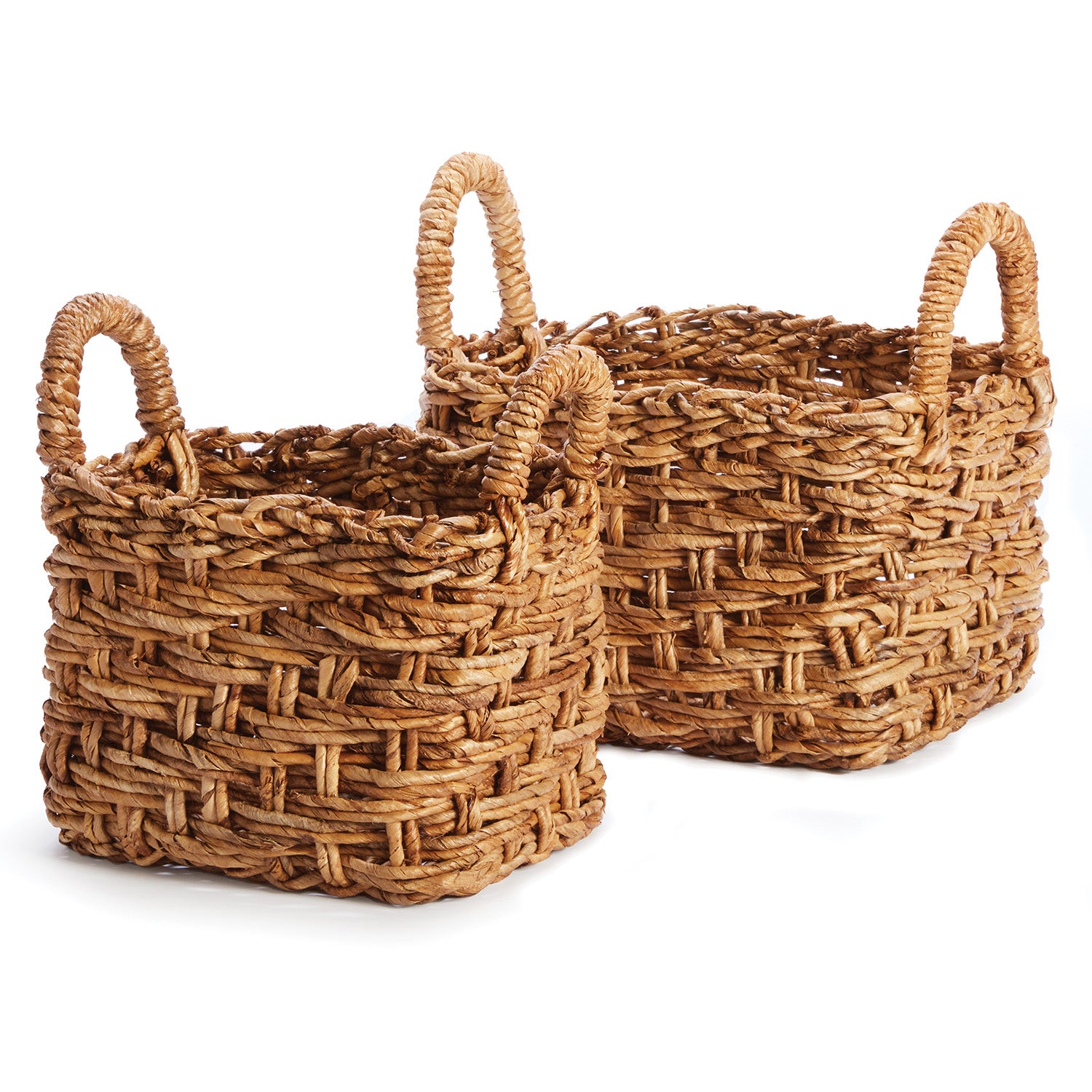 Eve Banana Leaf Small Baskets With Handles Set of 2