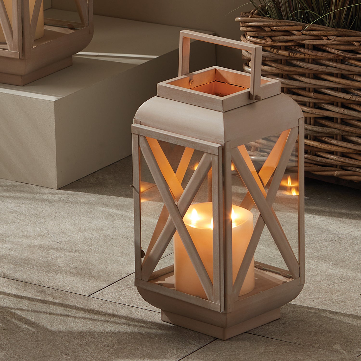 Pietra Outdoor Candle Lantern