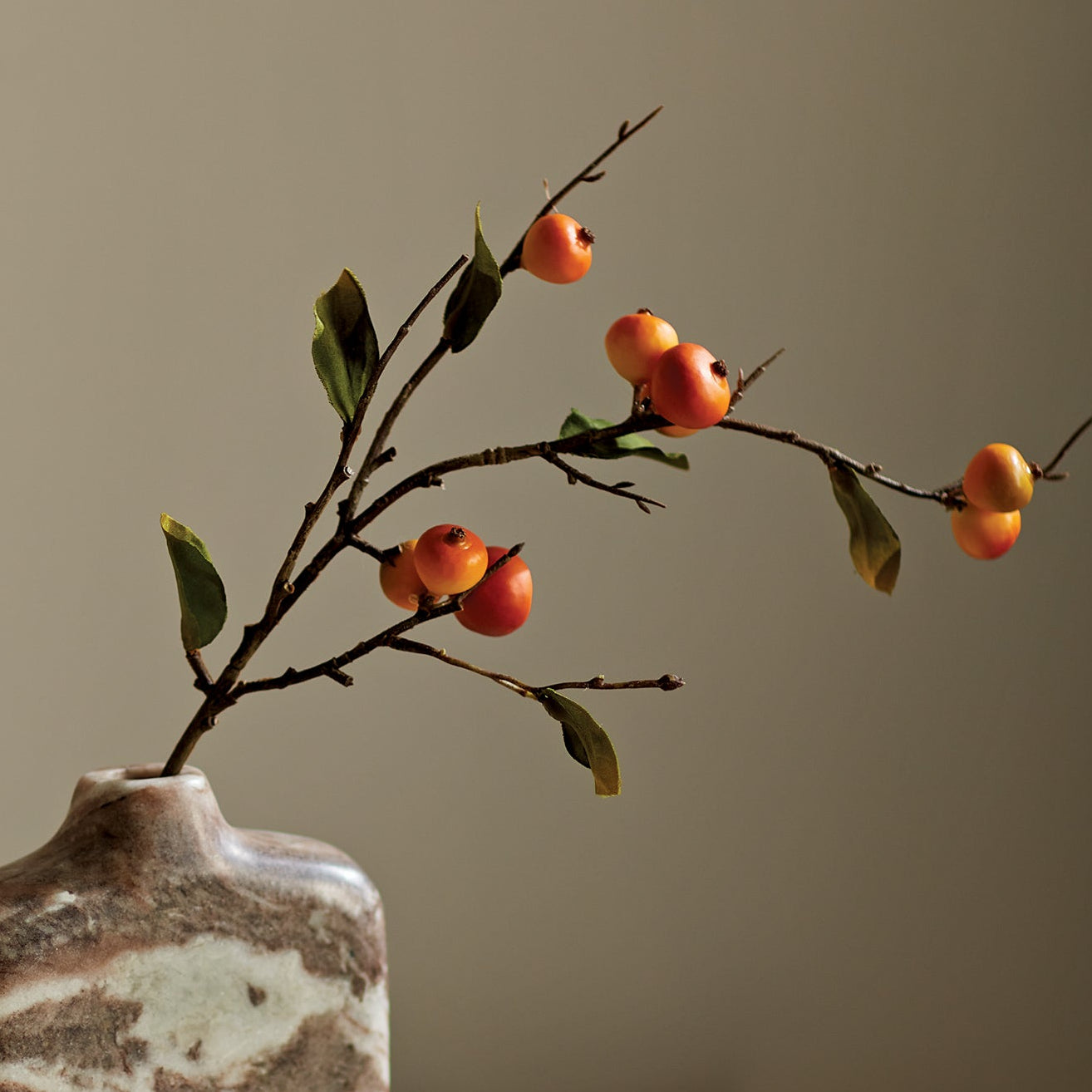 Crabapple Faux Plant Stem Set of 6 2